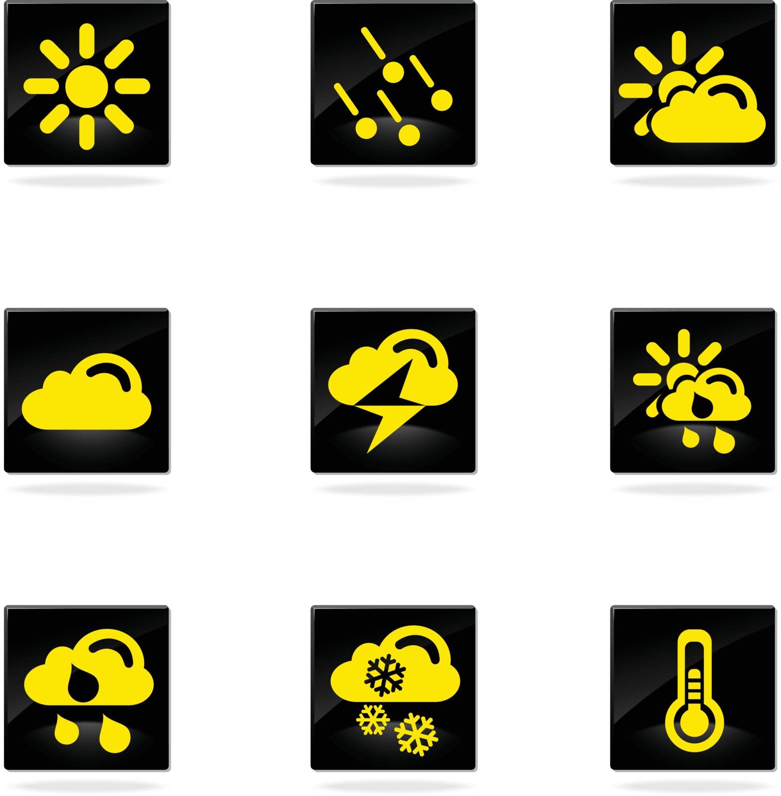 Weather simple vector icons by ayax