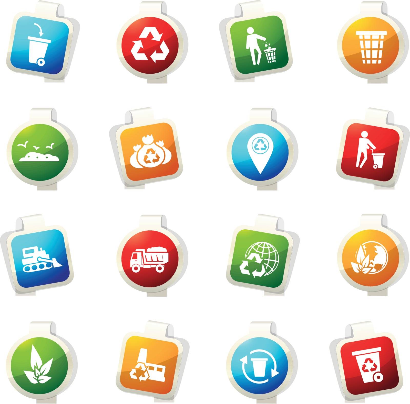 Garbage vector icons for web sites and user interfaces