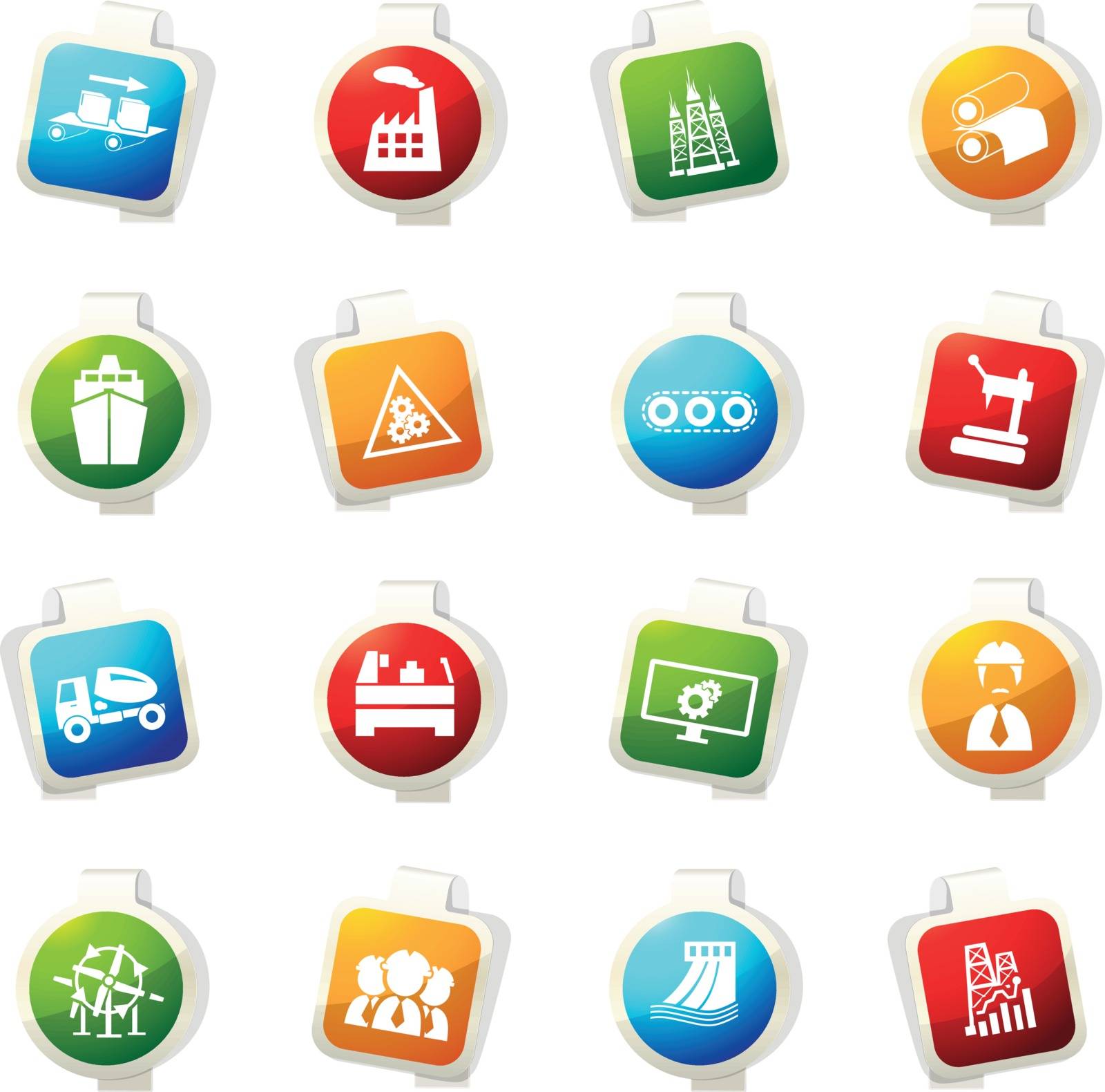 Industry vector icons for web sites and user interfaces