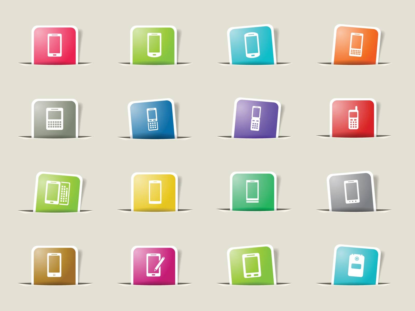 Telephone vector icons for web sites and user interface