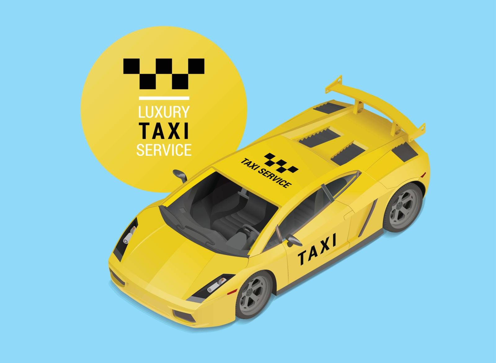 taxi car luxury business elite service. isometric sports automobile vector drawing design element. high speed cab auto illustration.