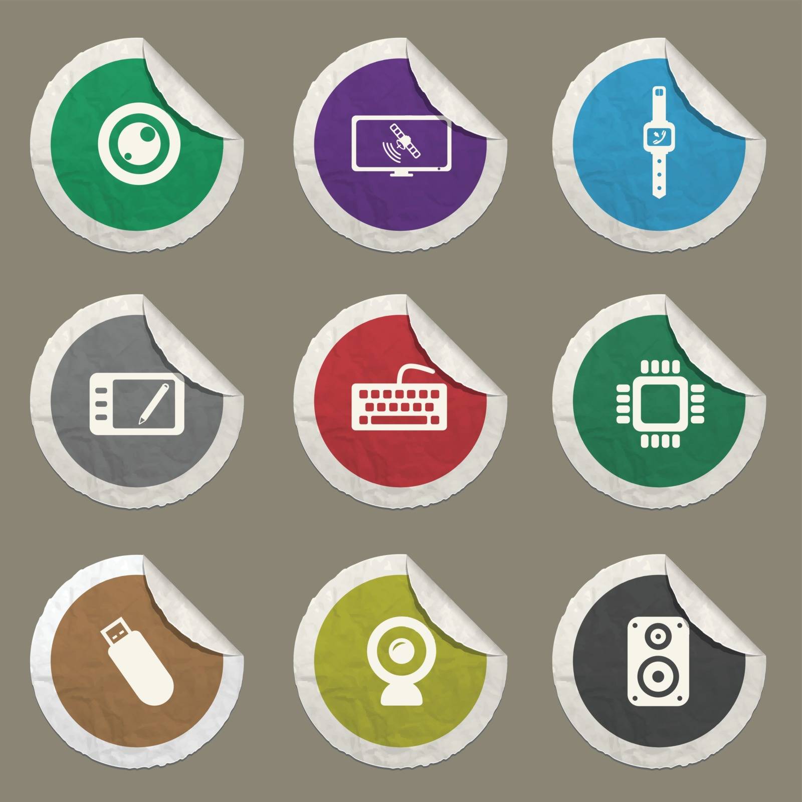 Gadgets icons set for web sites and user interface