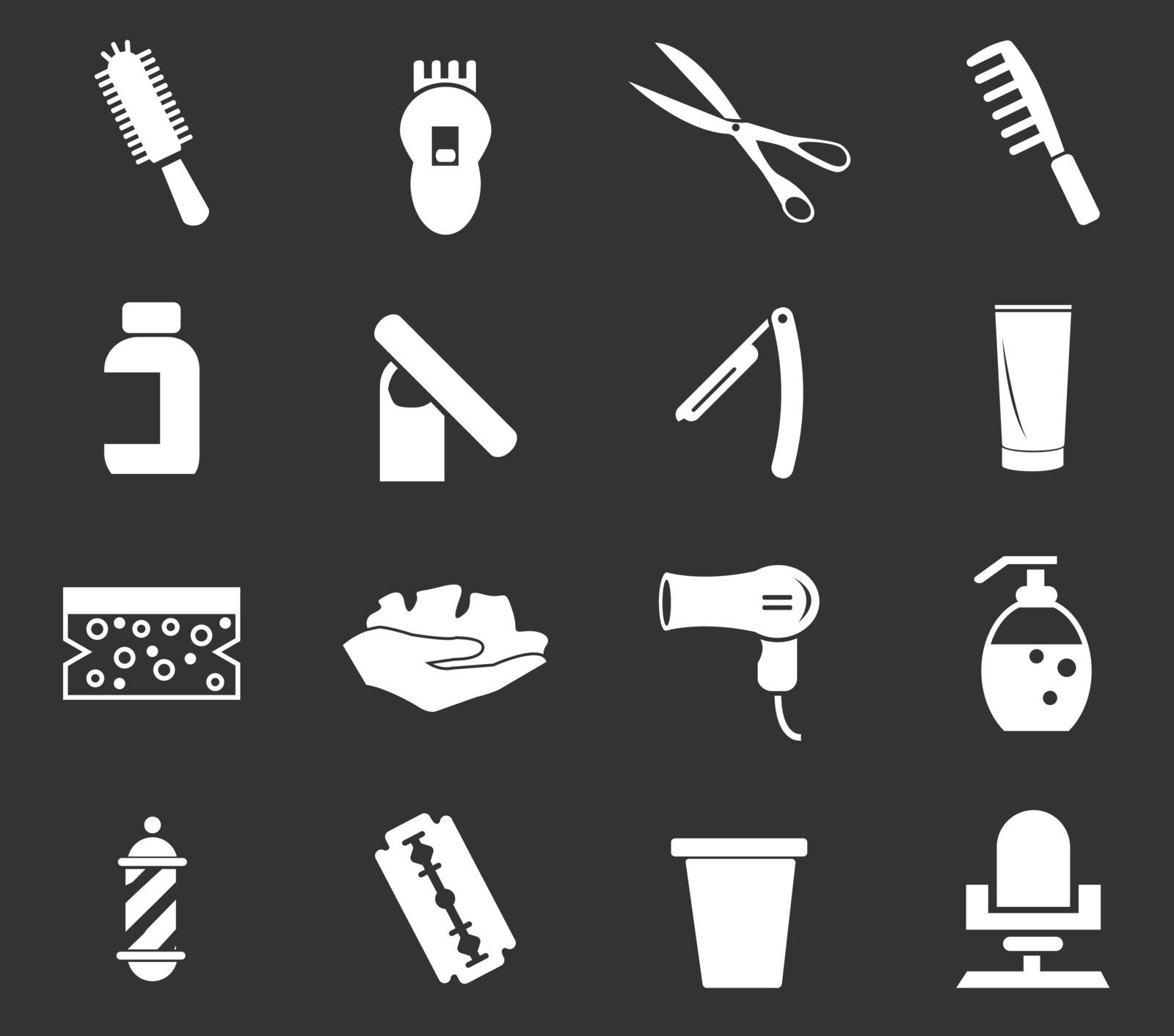 Barbershop simply icons for web and user interfaces