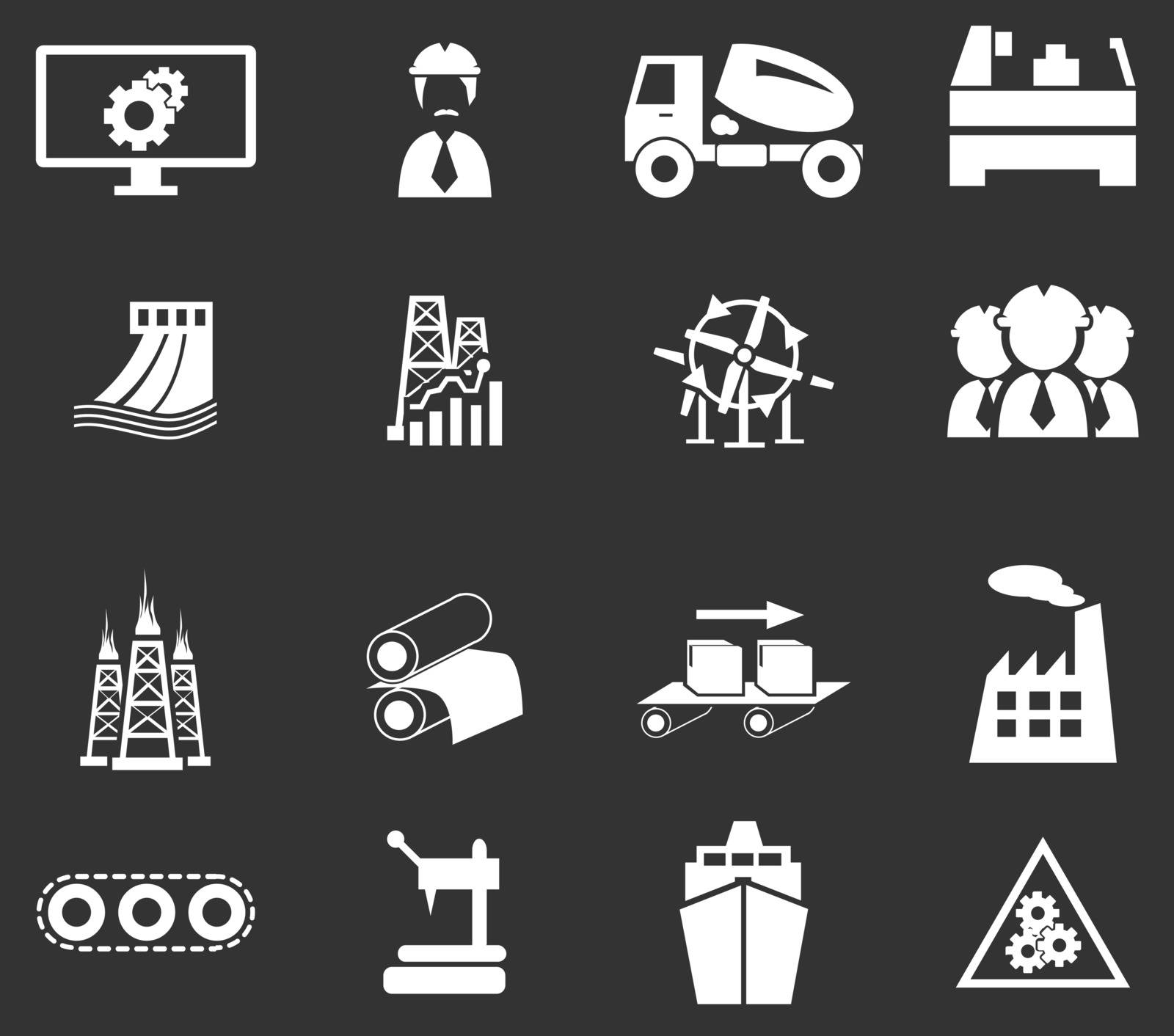 Industry simply icons for web and user interfaces
