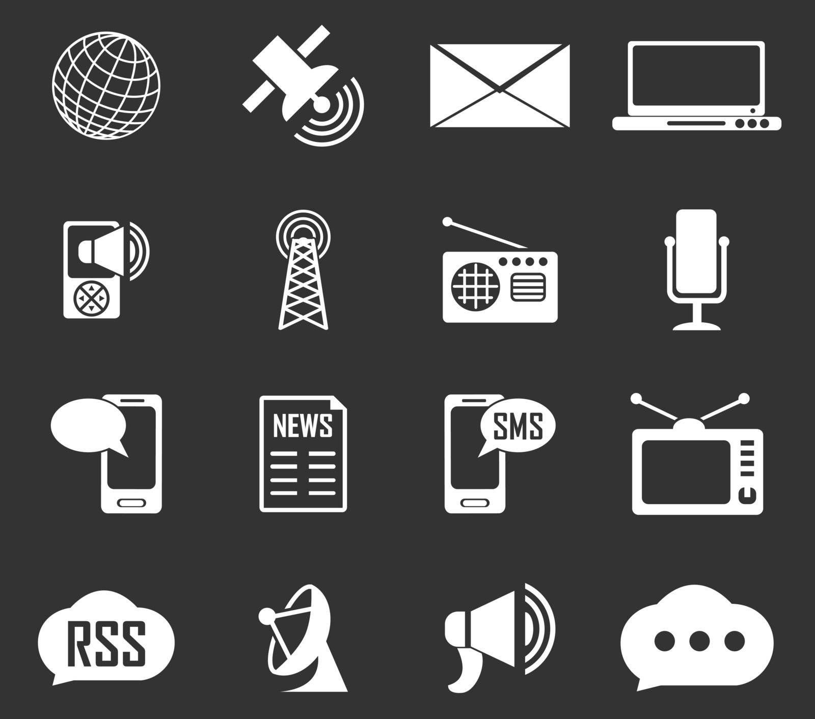 Social media simply icons for web and user interfaces