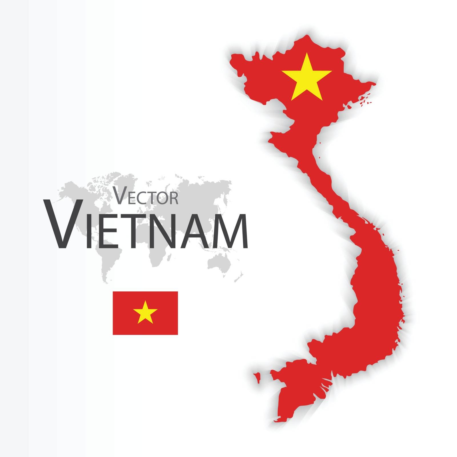 Vietnam ( Socialist Republic of Vietnam )( flag and map )( Transportation and tourism concept ) , vietnam is one of AEC ( ASEAN Economic Community )