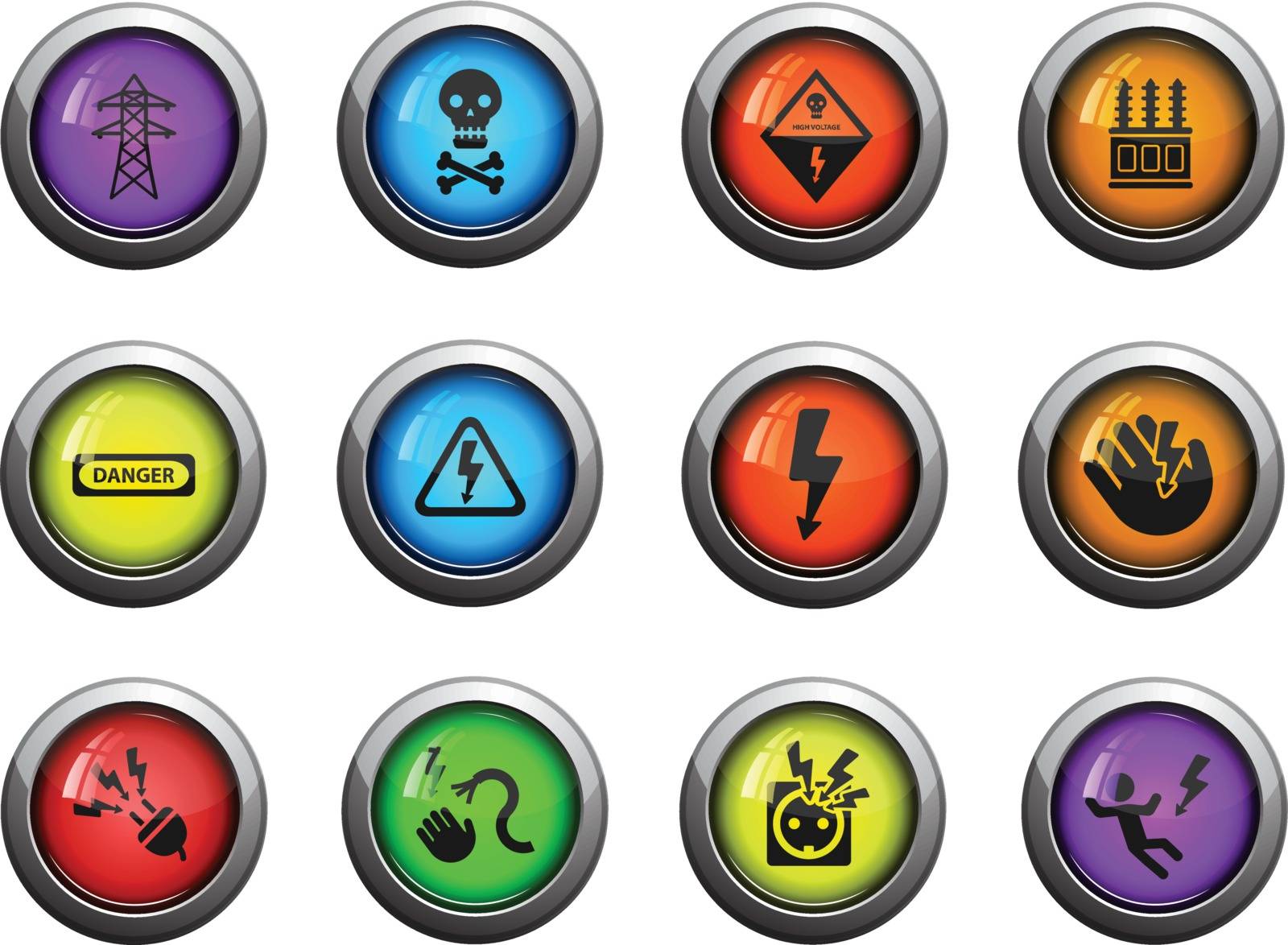 High voltage icons set for web sites and user interface