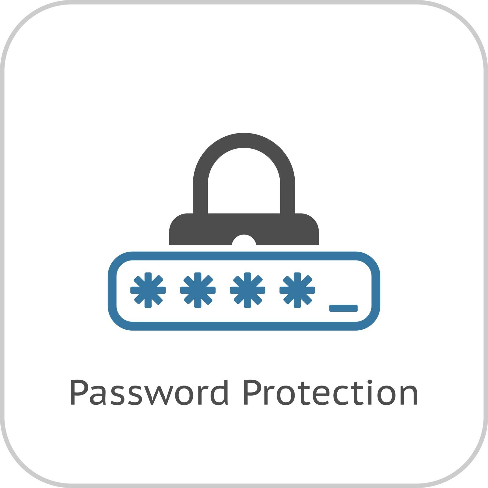Password Protection Icon. Flat Design. Business Concept Isolated Illustration.