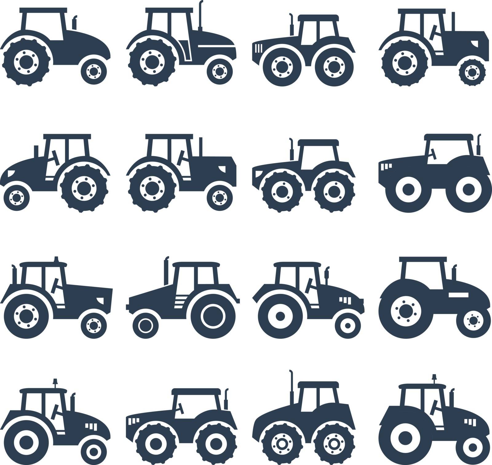 vector icons of a tractor