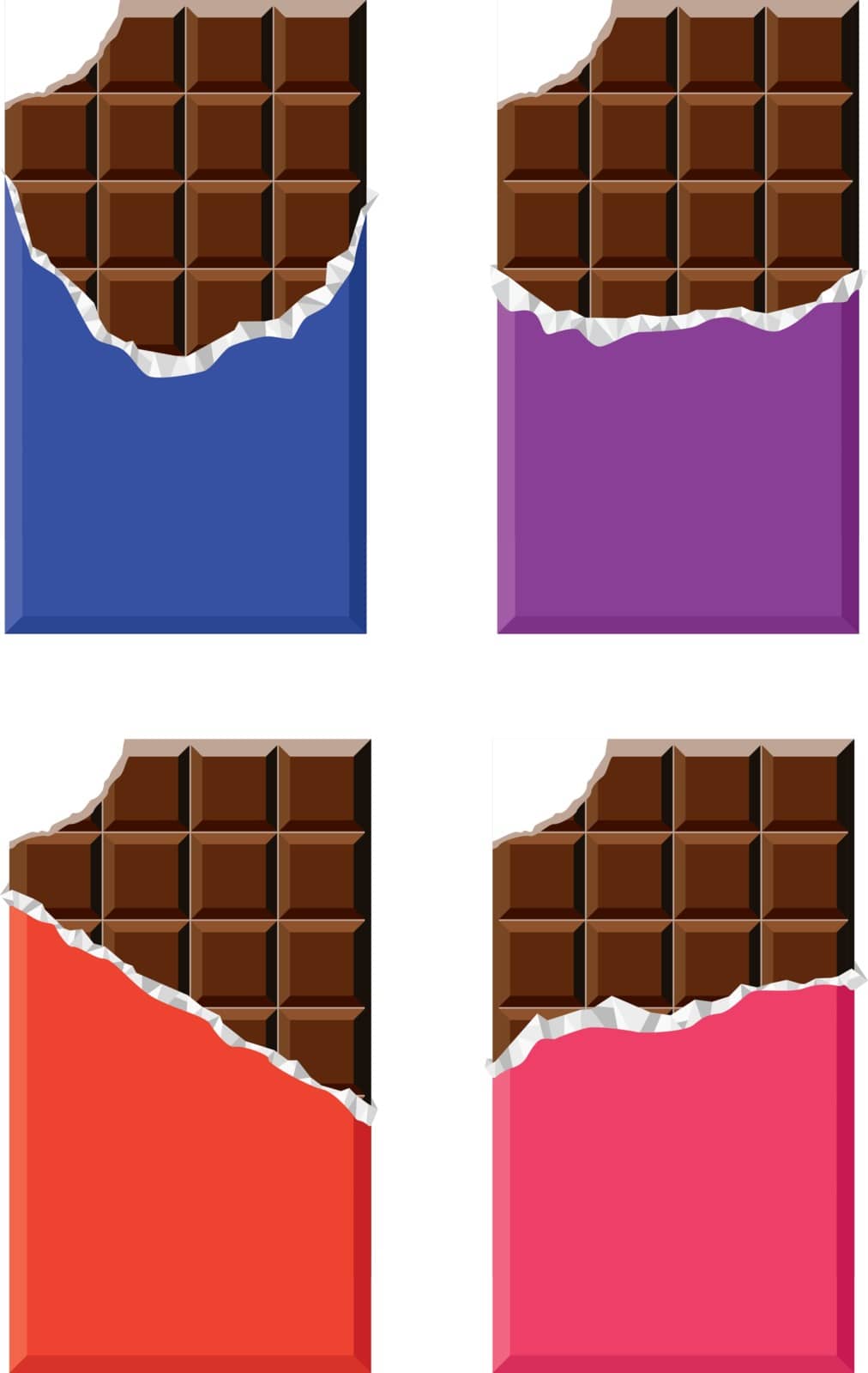 vector collection of chocolate bars by freesoulproduction