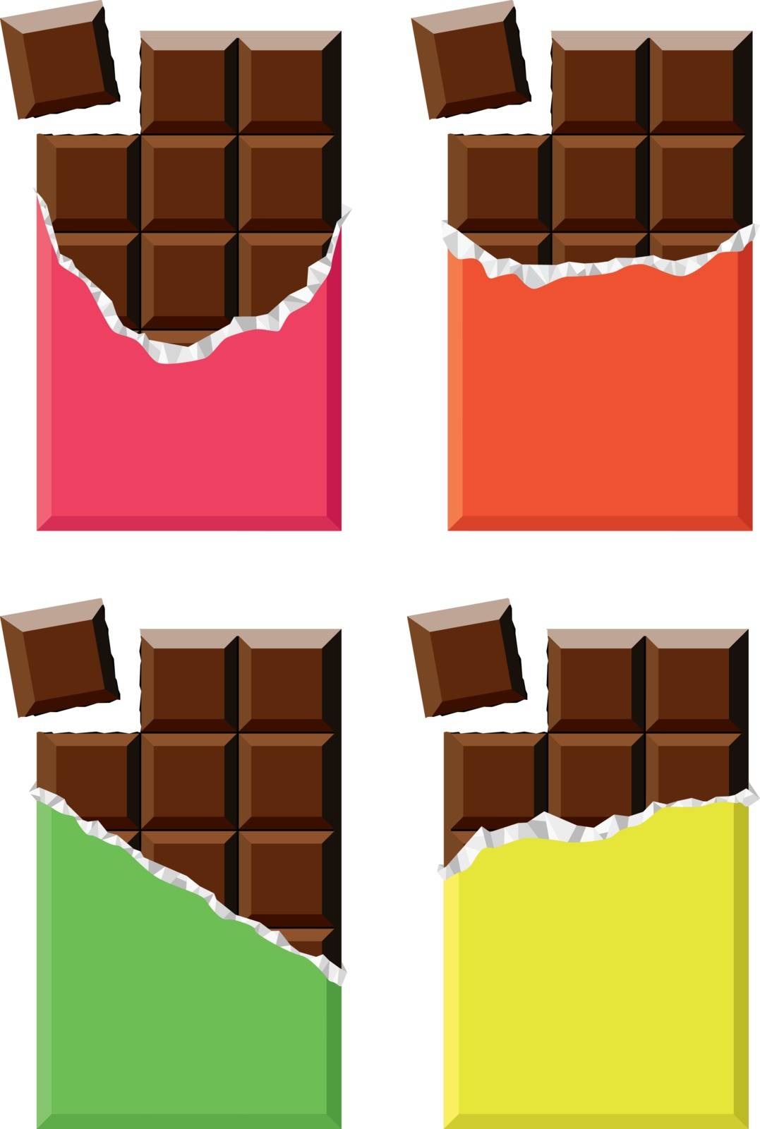 vector collection of chocolate bars by freesoulproduction