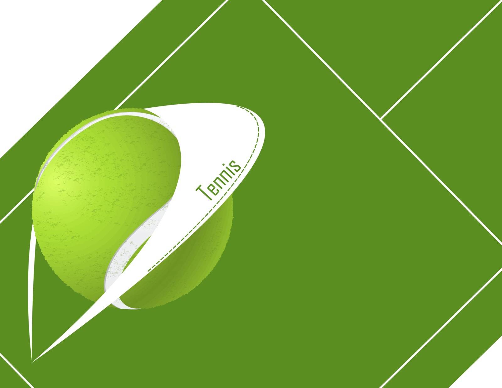 green tennis background with ball and court. vector