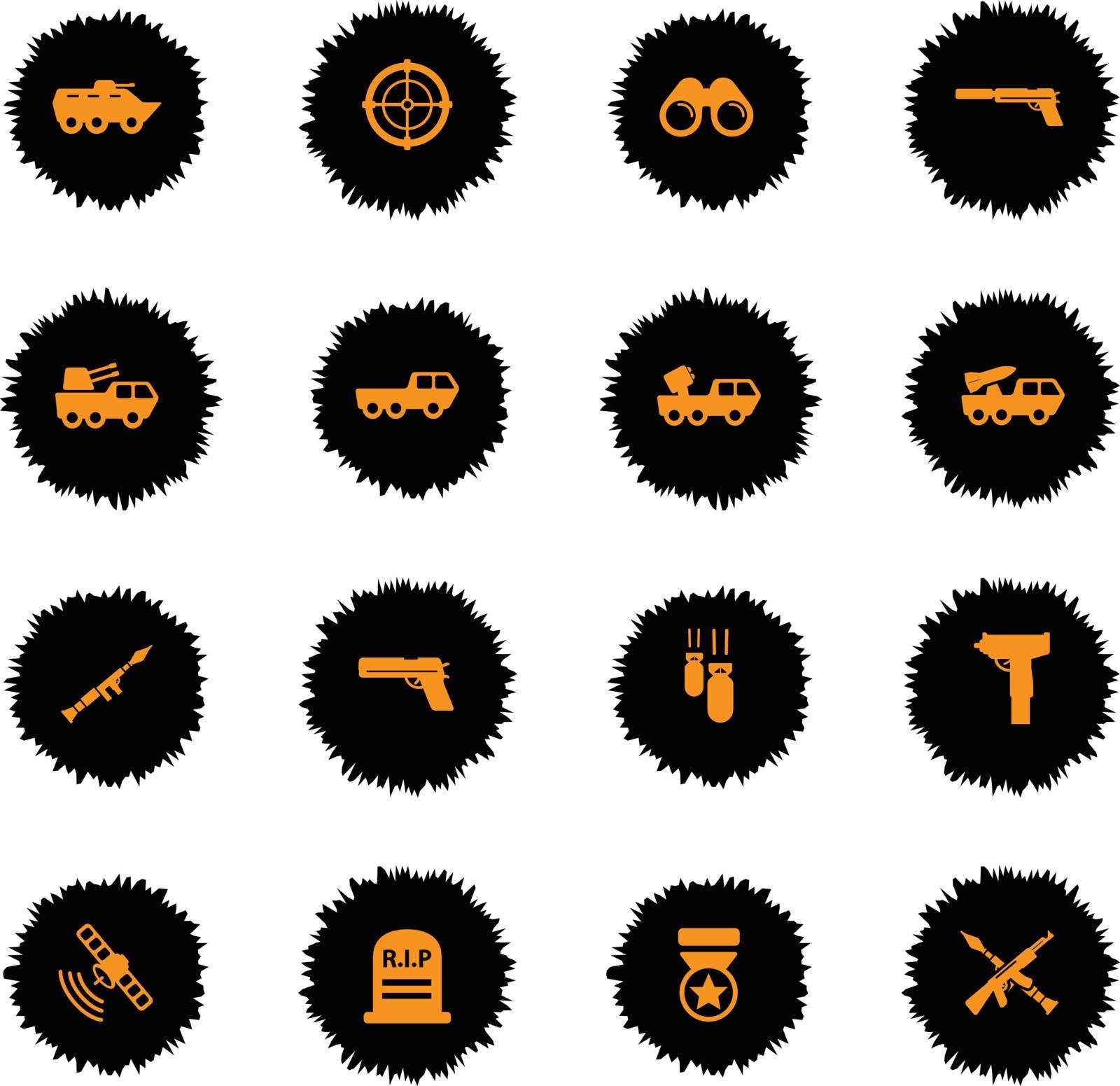 Military  vector icons for web sites and user interface