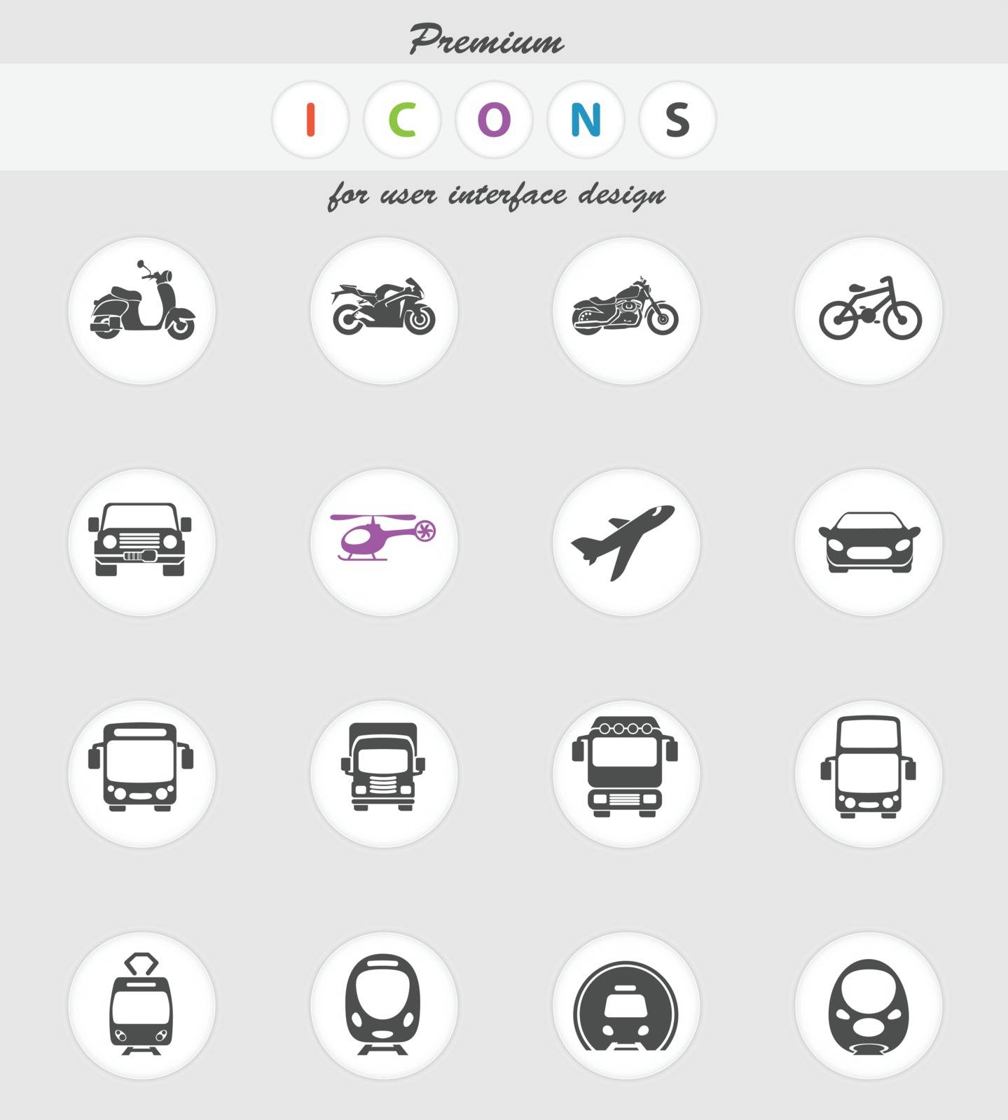 Transport mode icons by ayax