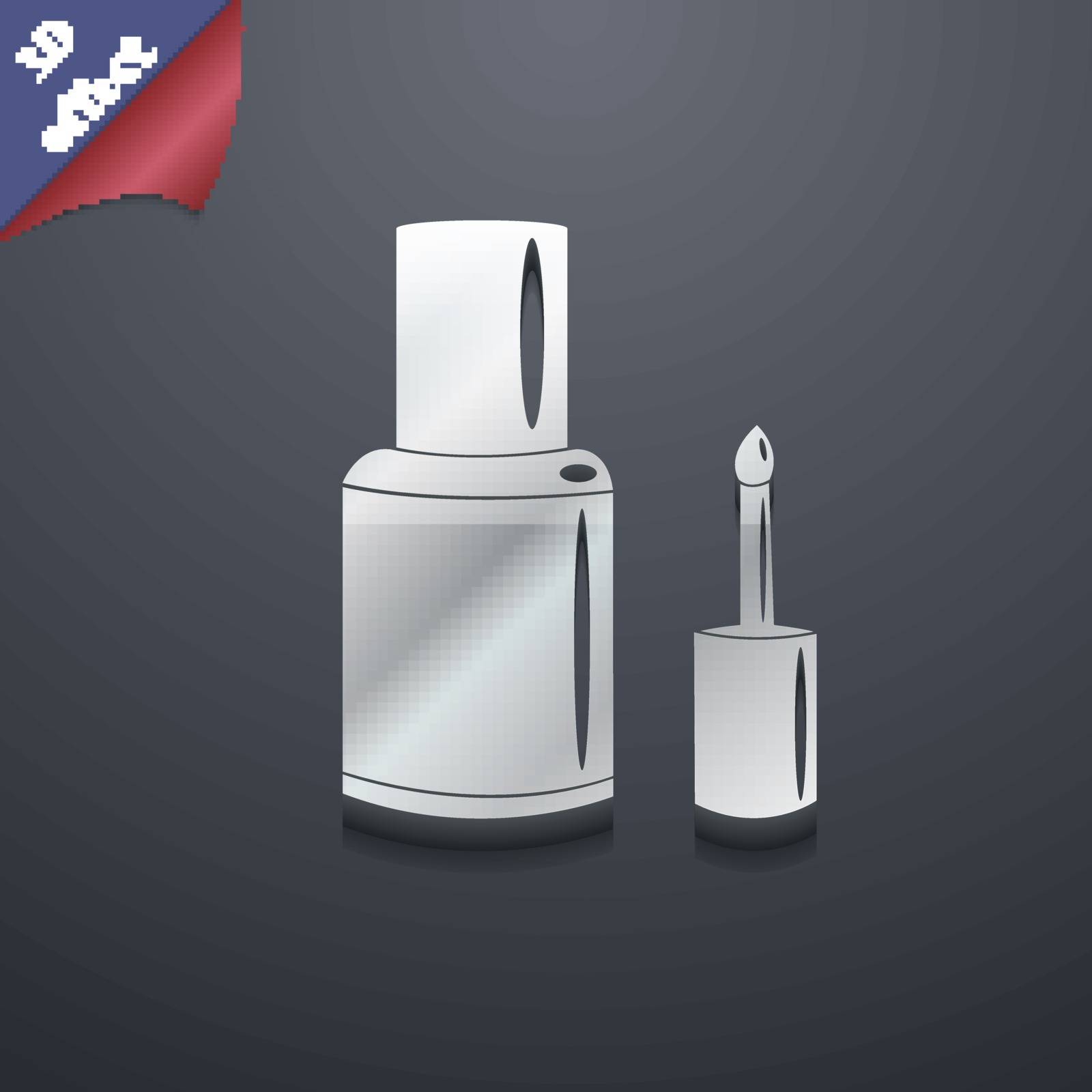 NAIL POLISH BOTTLE icon symbol. 3D style. Trendy, modern design with space for your text Vector illustration