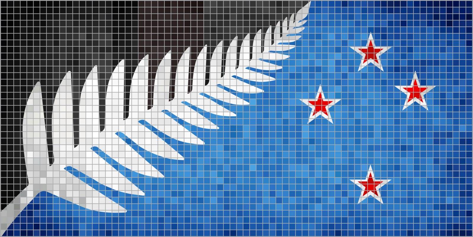 New flag of New Zealand,  
New Zealand flag referendums, 
Abstract Mosaic Flag of New Zealand, 
New Zealand's flag in mosaic, 
Abstract grunge mosaic vector