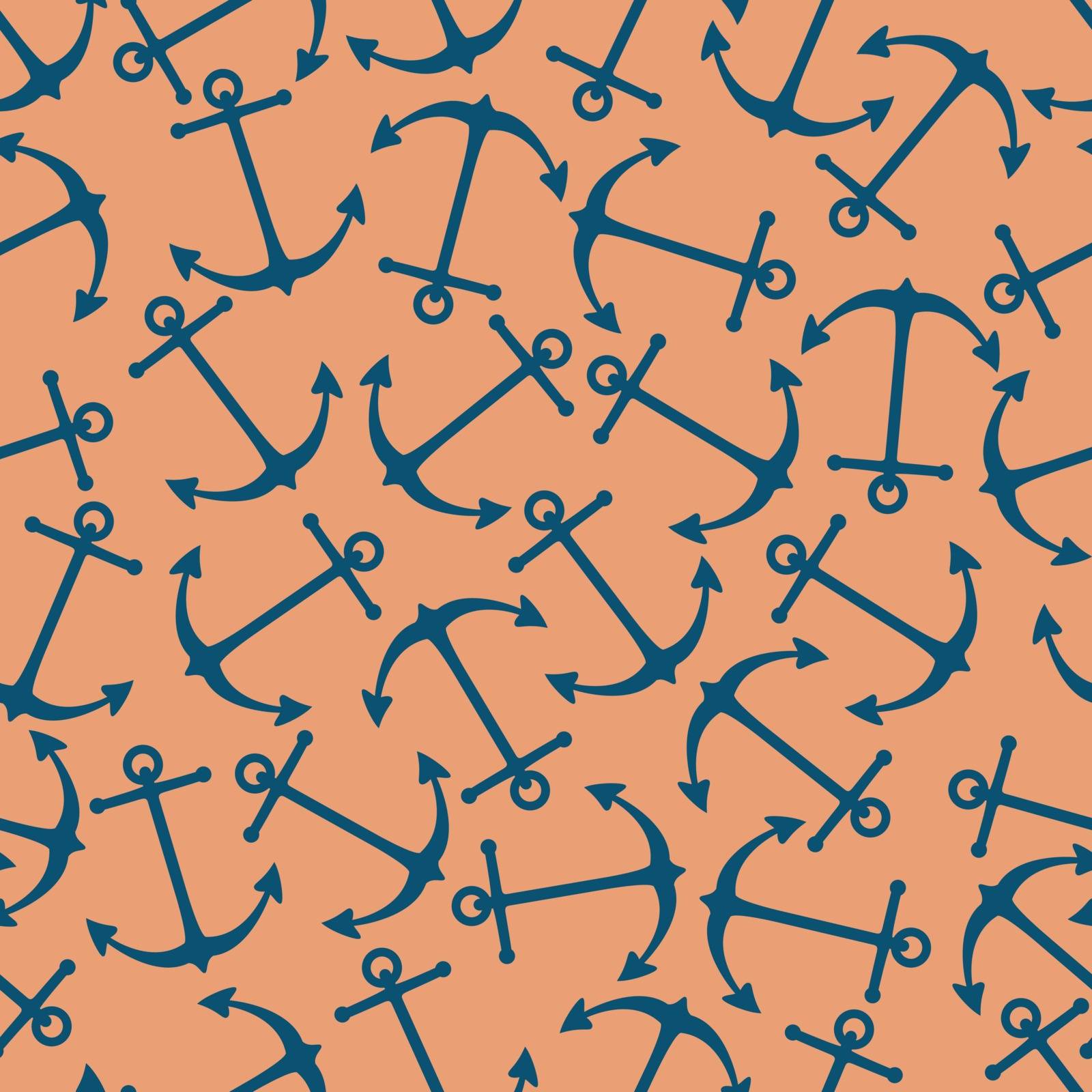 Seamless vector pattern of anchor shape