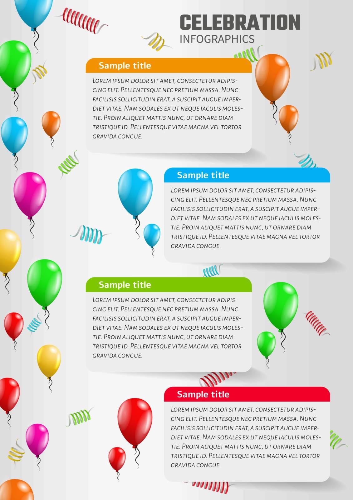 celebration infographics with balloons by muuraa