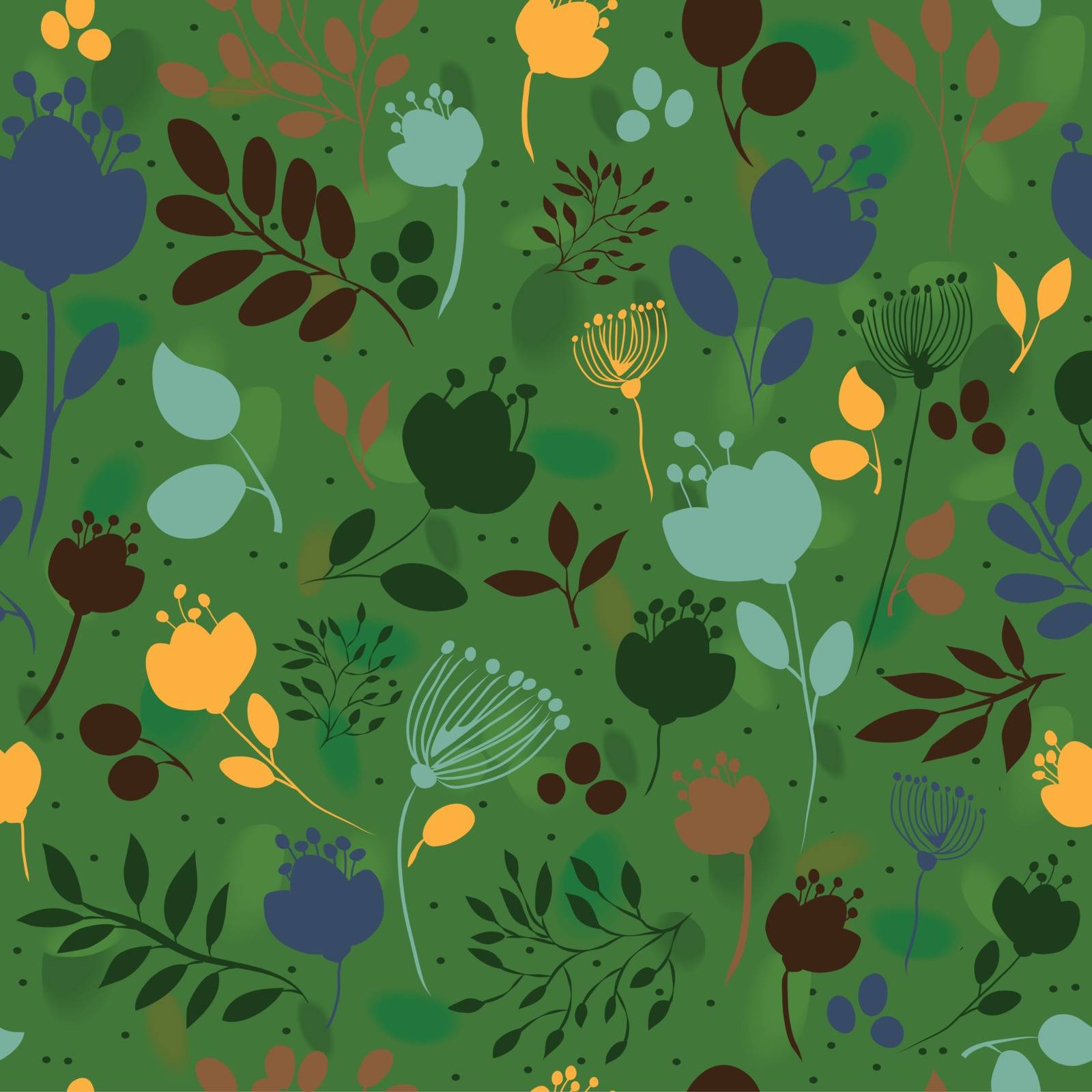Graceful Flowers. Vector Seamless Pattern by prolegowoman