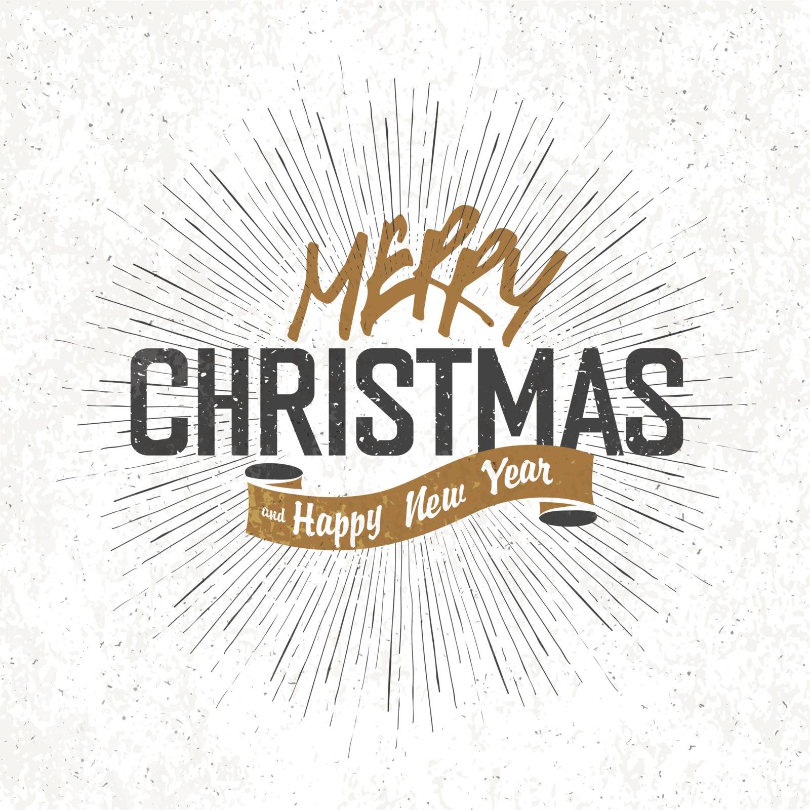 Merry Christmas Vintage Monochrome Lettering by pashabo