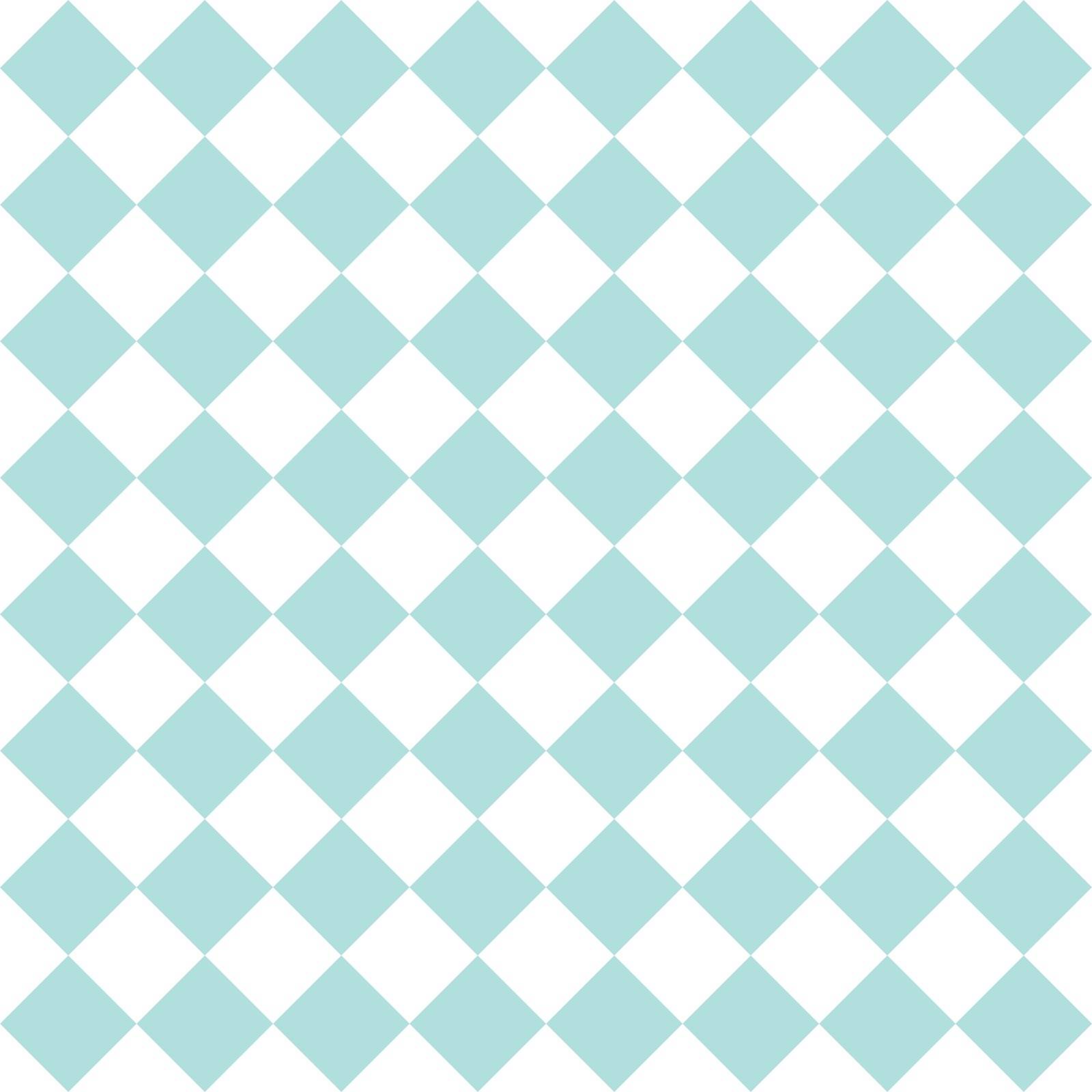 Checkered tile vector pattern or mint green and white wallpaper background