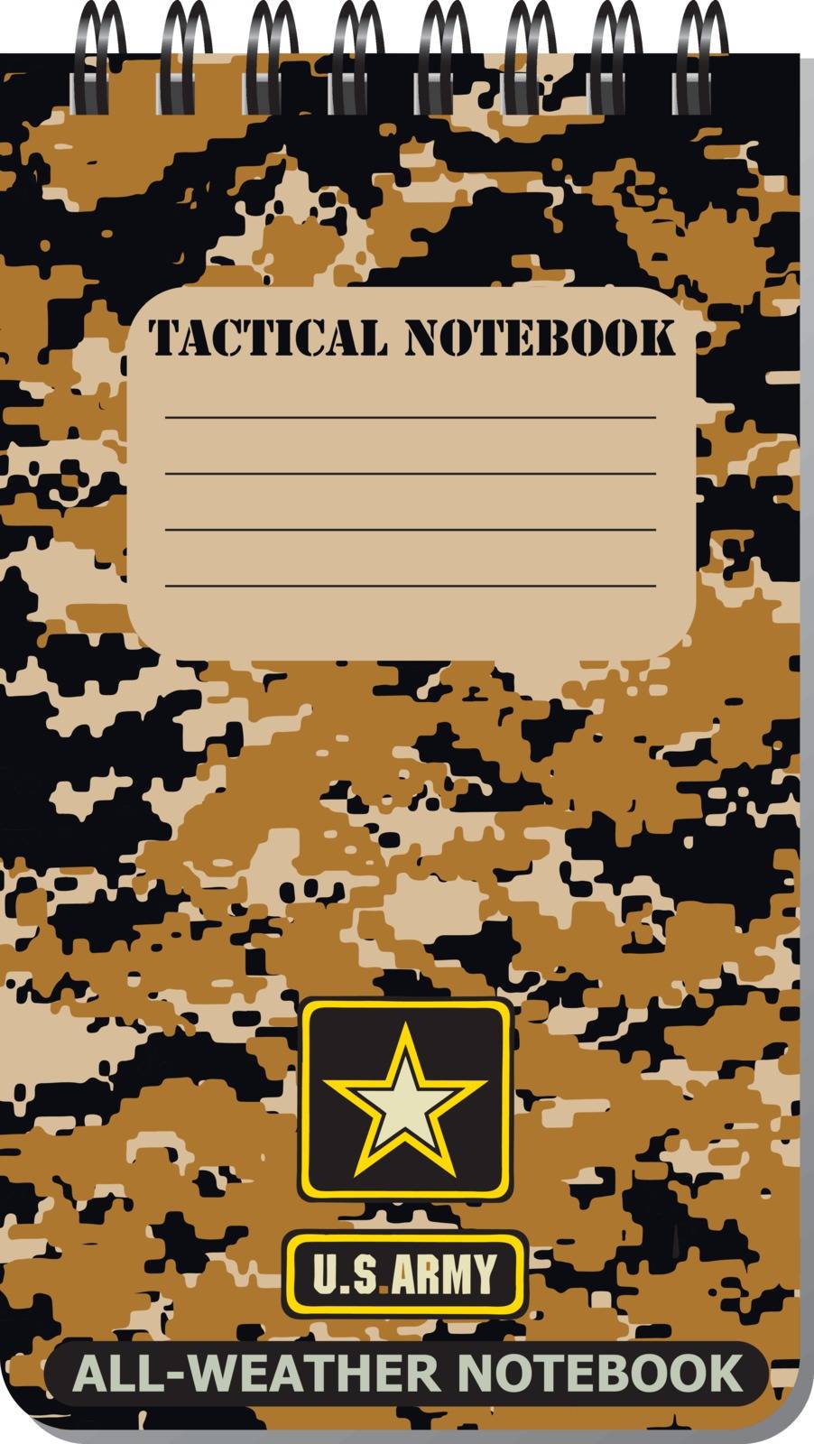 Tactical notebook for the army, used in all weathers.