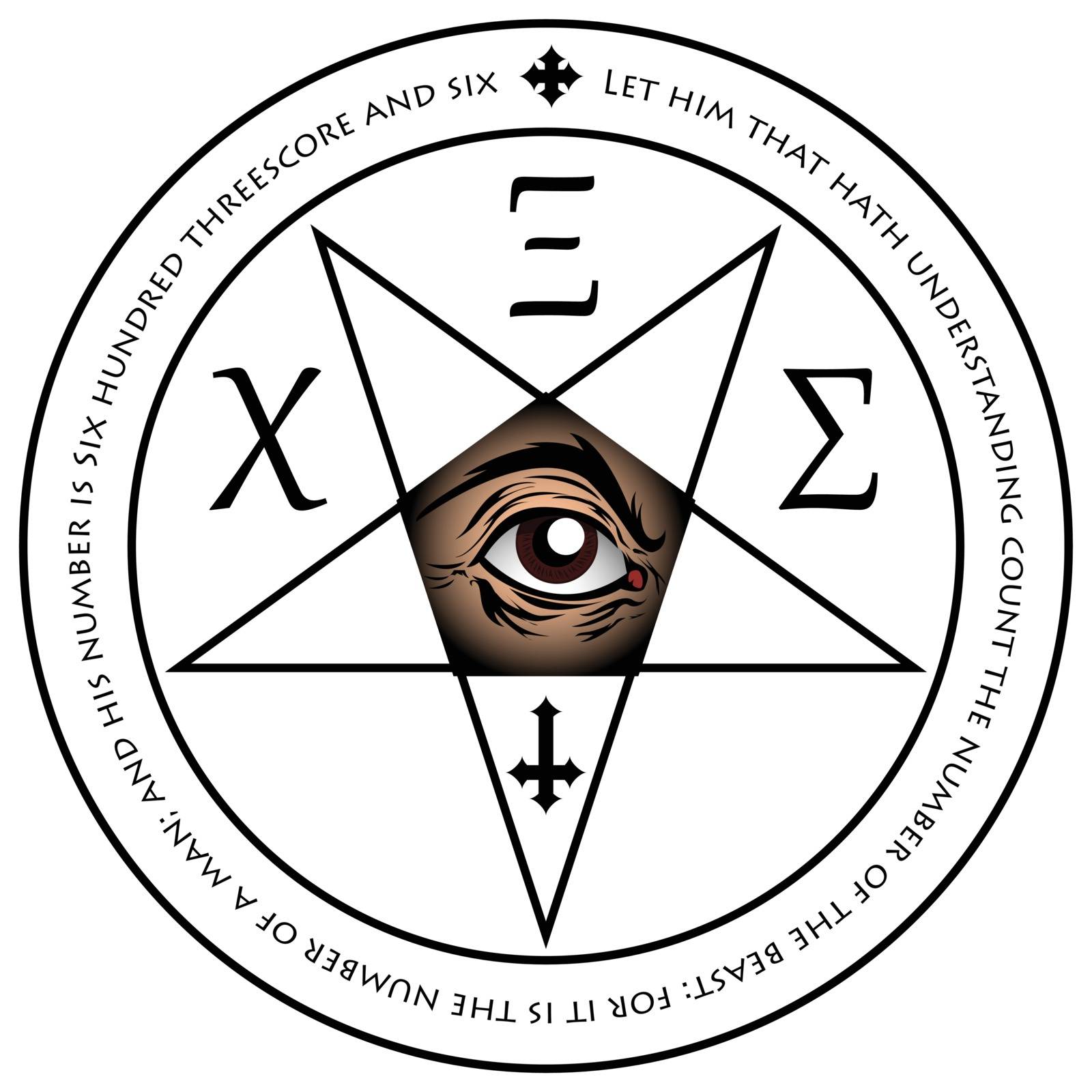 Vector Illustration Of Antichrist Sigils