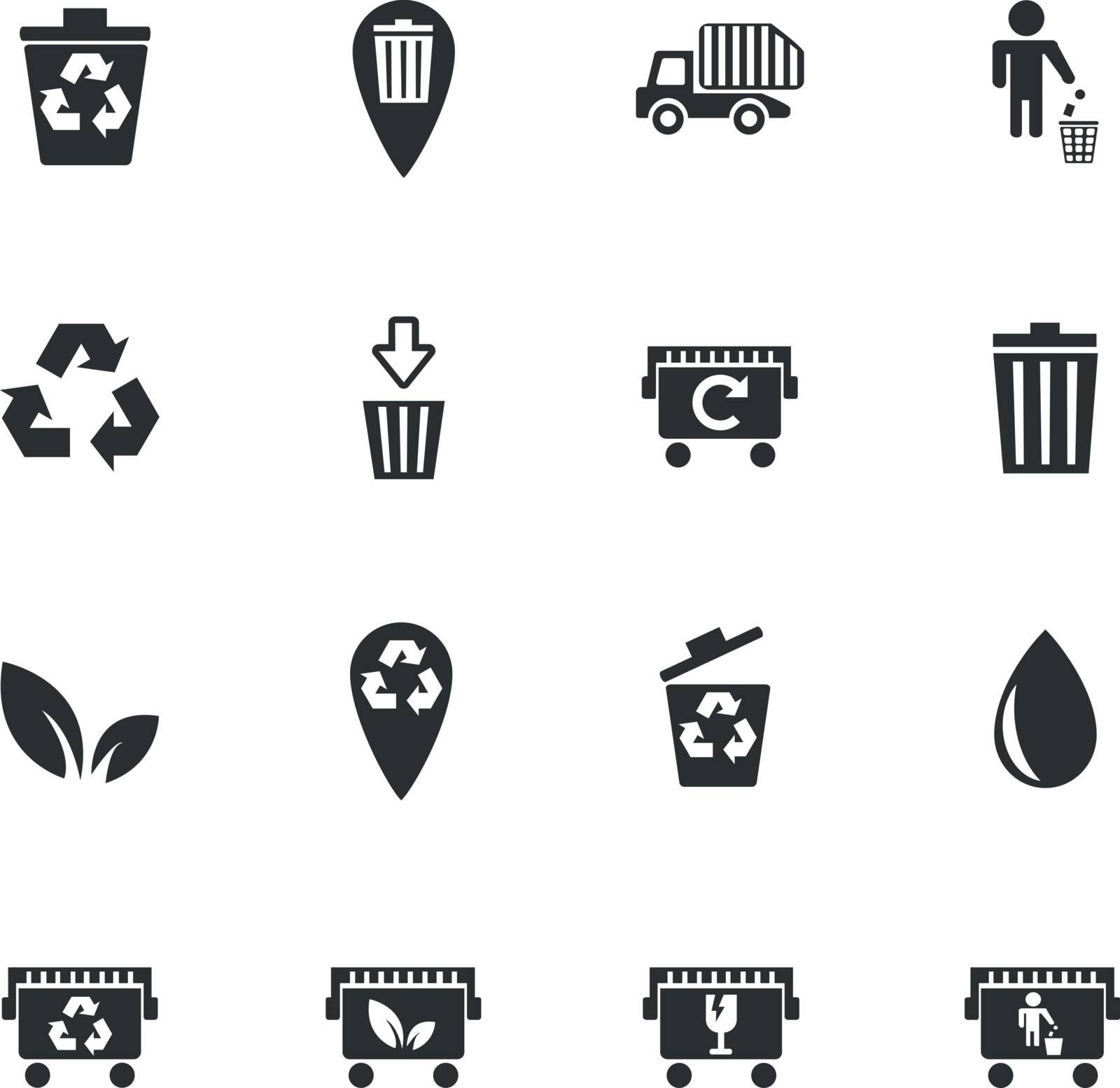 garbage web icons for user interface design