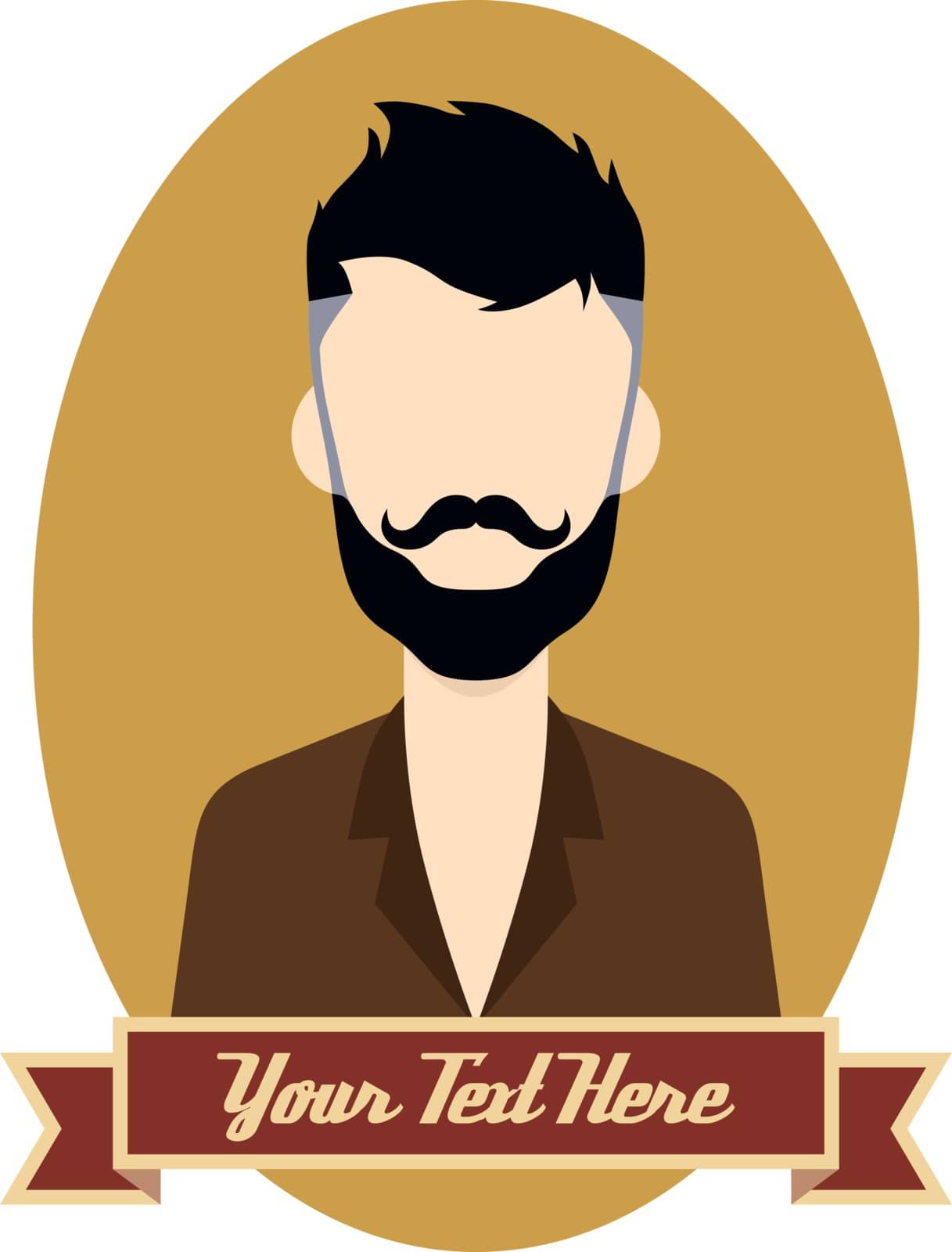 man hipster avatar user picture cartoon character by vector1st