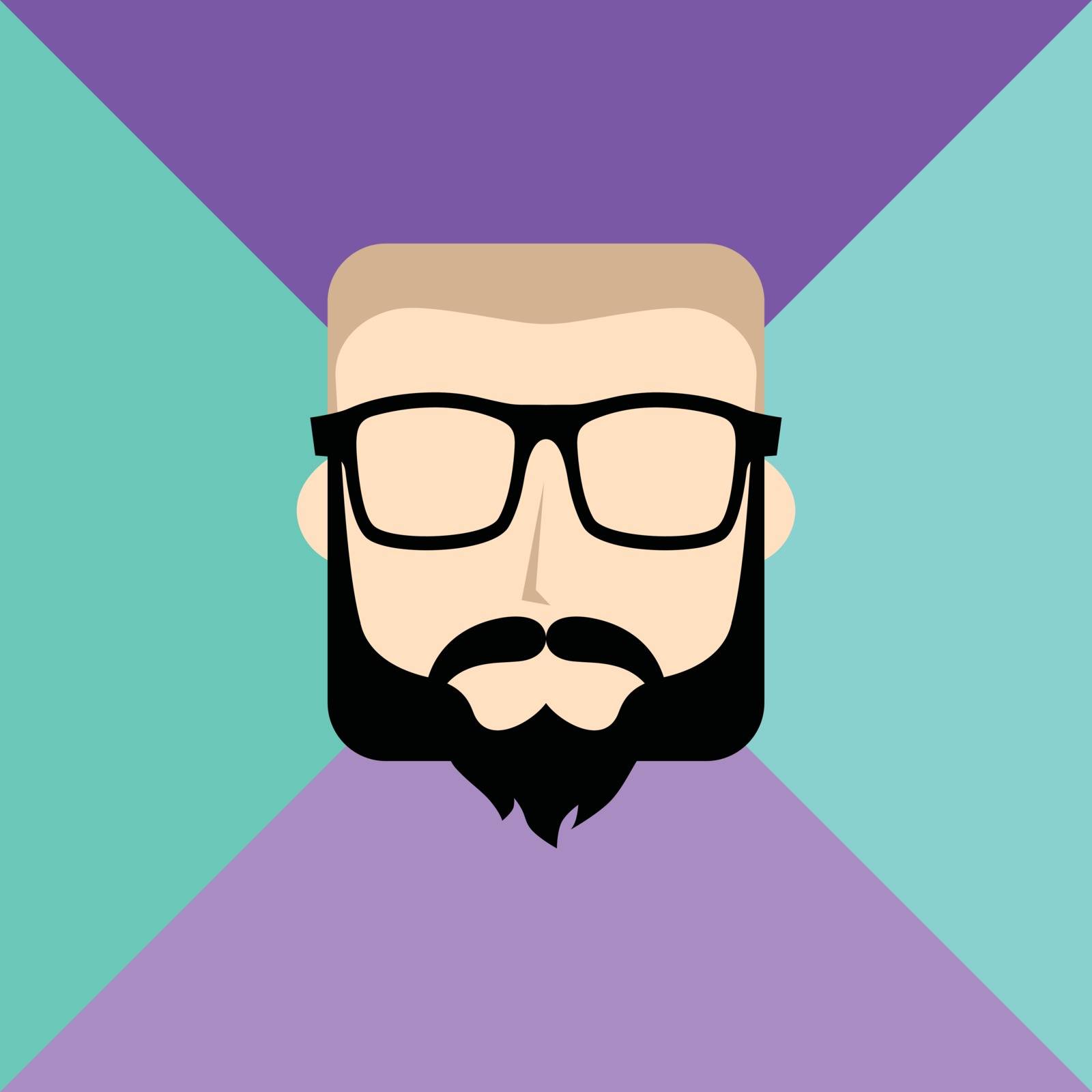 man hipster avatar user picture cartoon character vector illustration