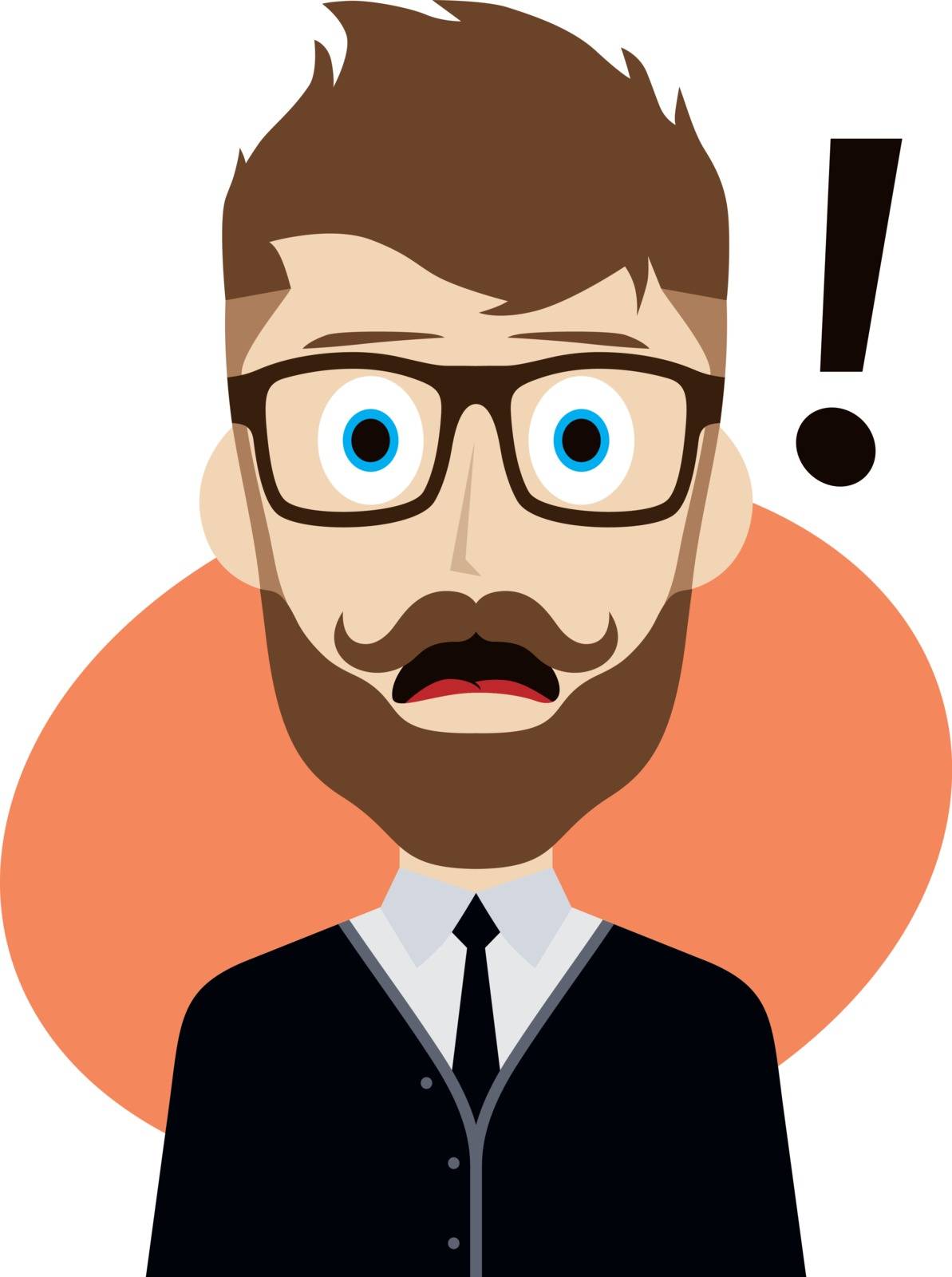 guy surprise avatar user picture cartoon character vector illustration