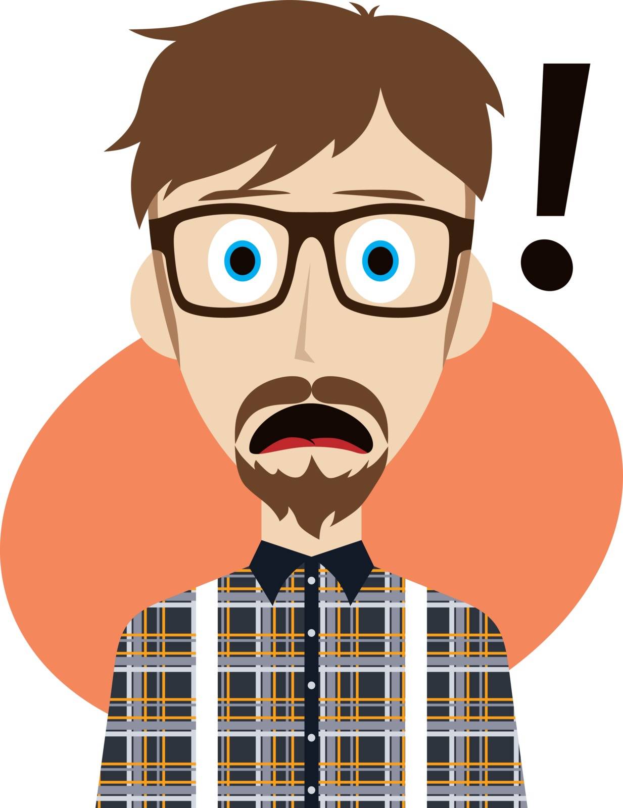 guy surprise avatar user picture cartoon character vector illustration