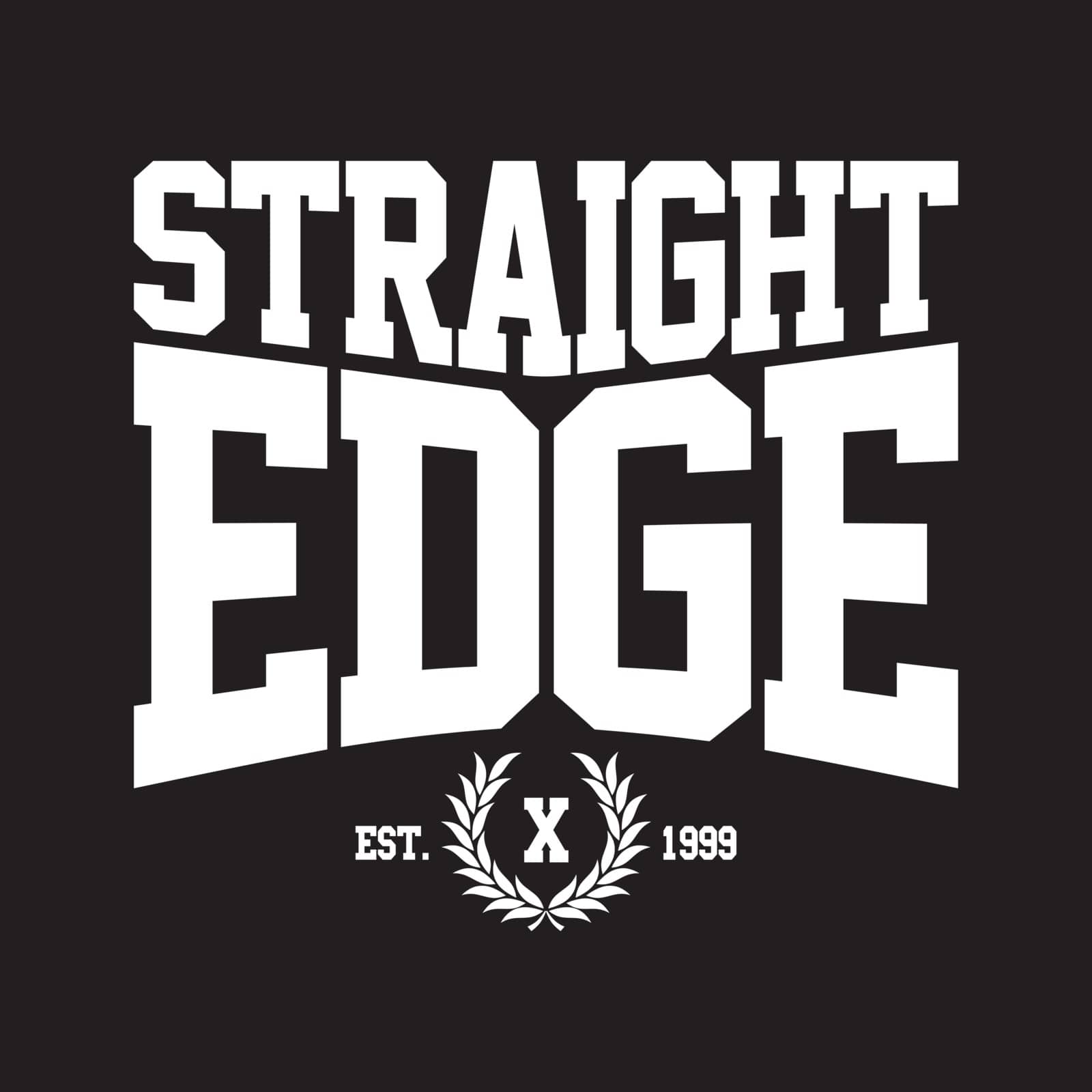 straight edge hardcore sign theme vector art illustration