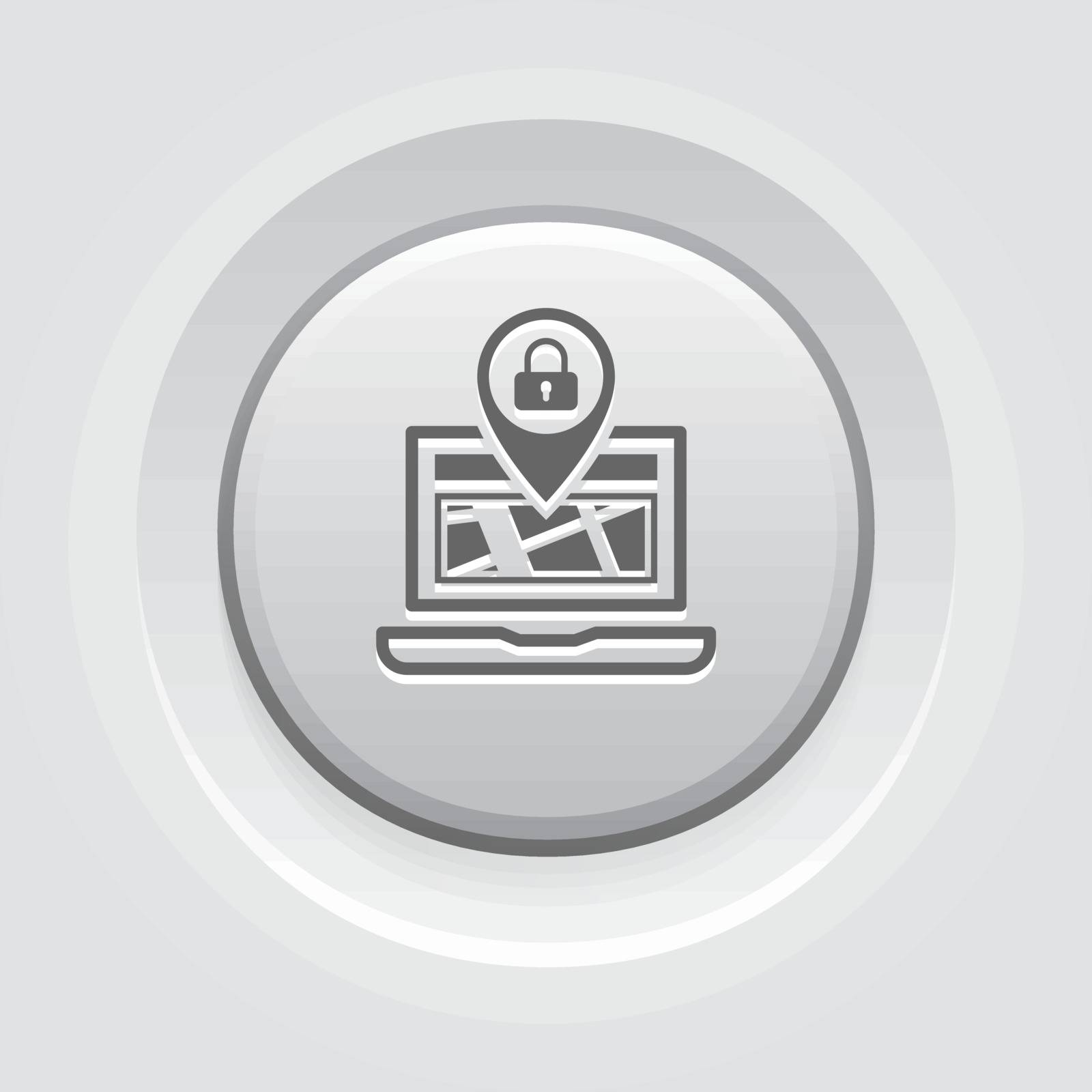 Data Protection Icon. Business Concept. Grey Button Design
