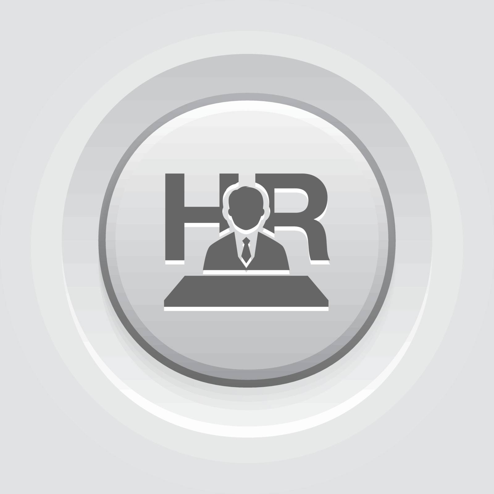 Recruitment Icon. Business Concept.  Grey Button Design