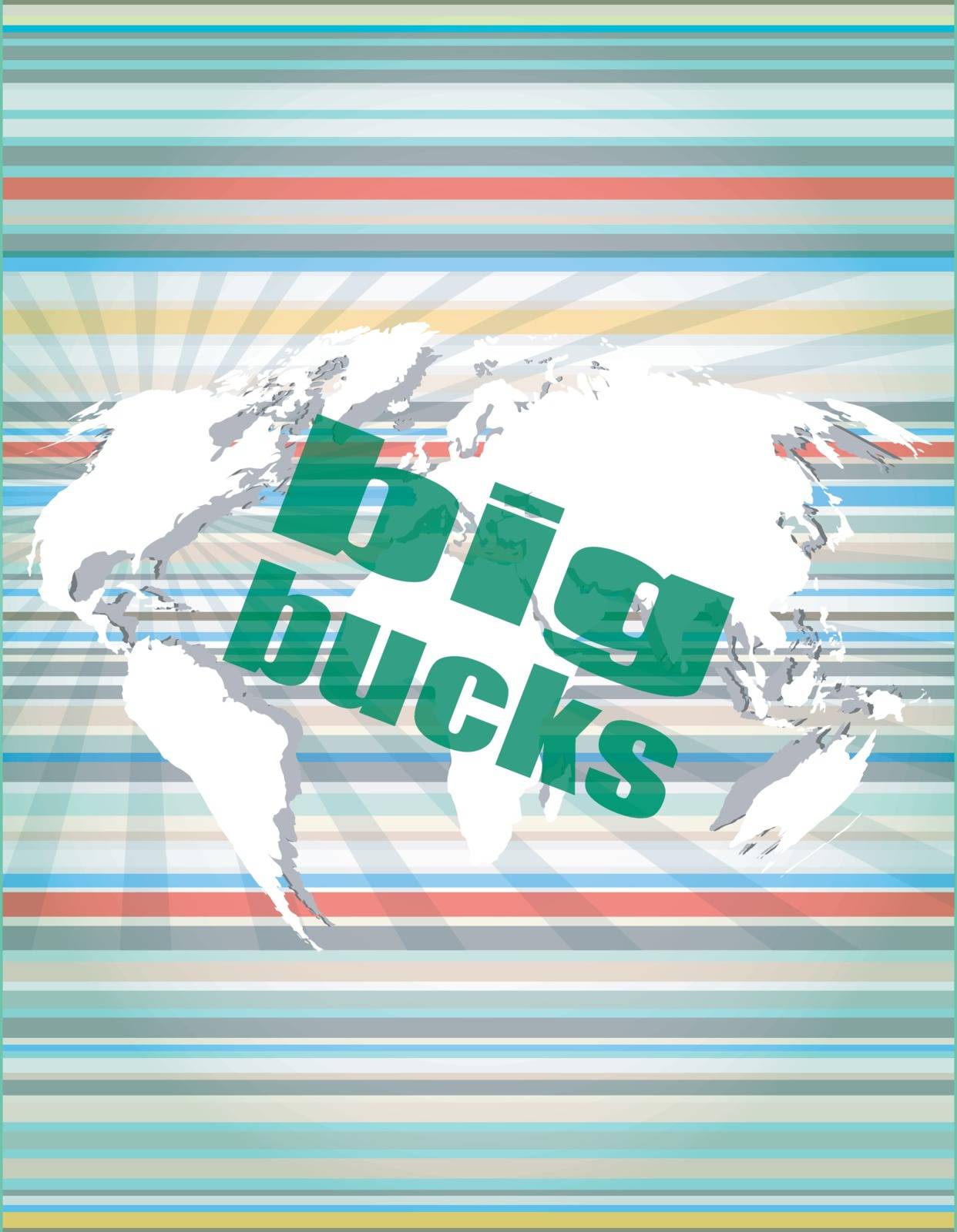 big bucks words on digital touch screen vector illustration