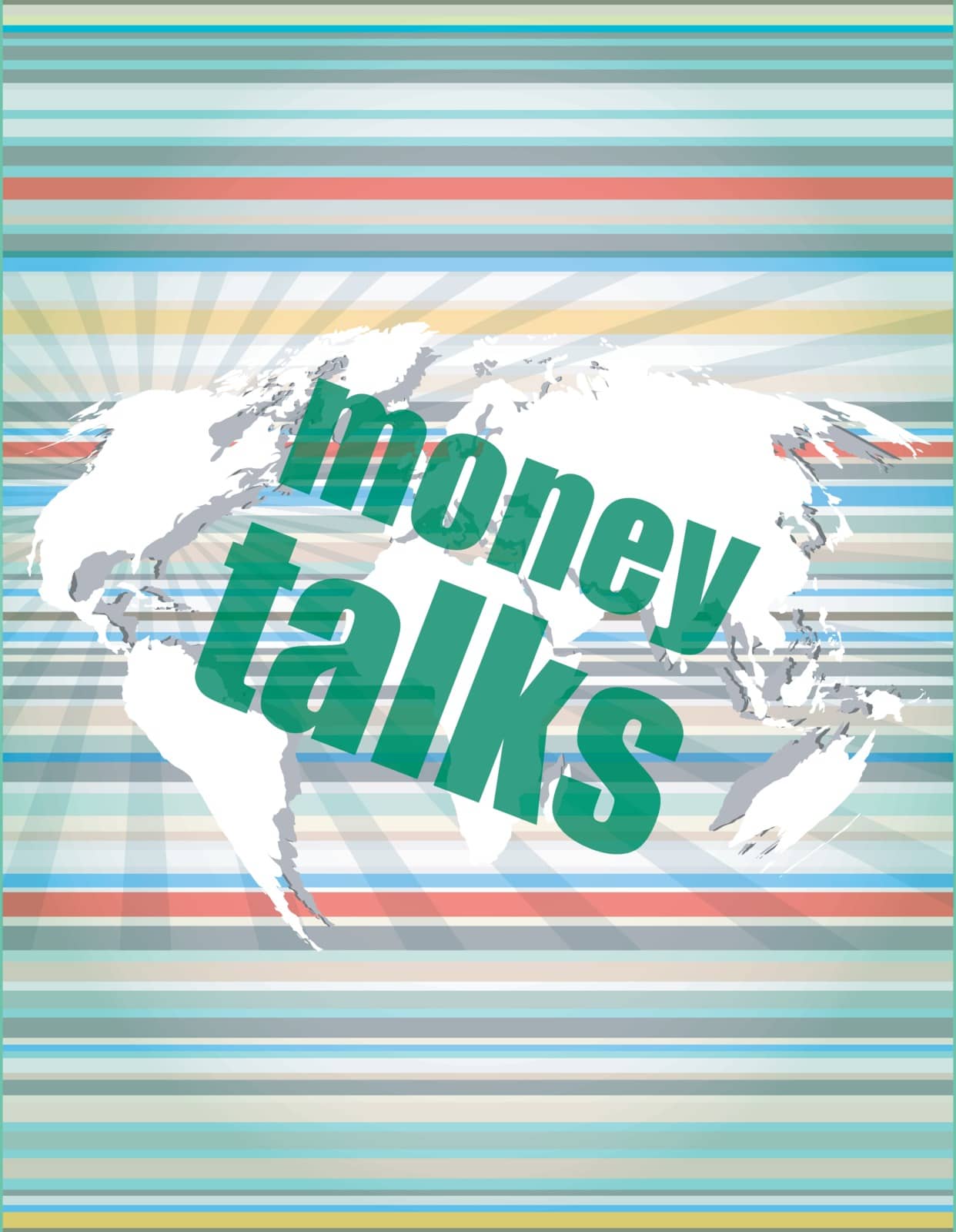 money talks words on digital touch screen vector illustration
