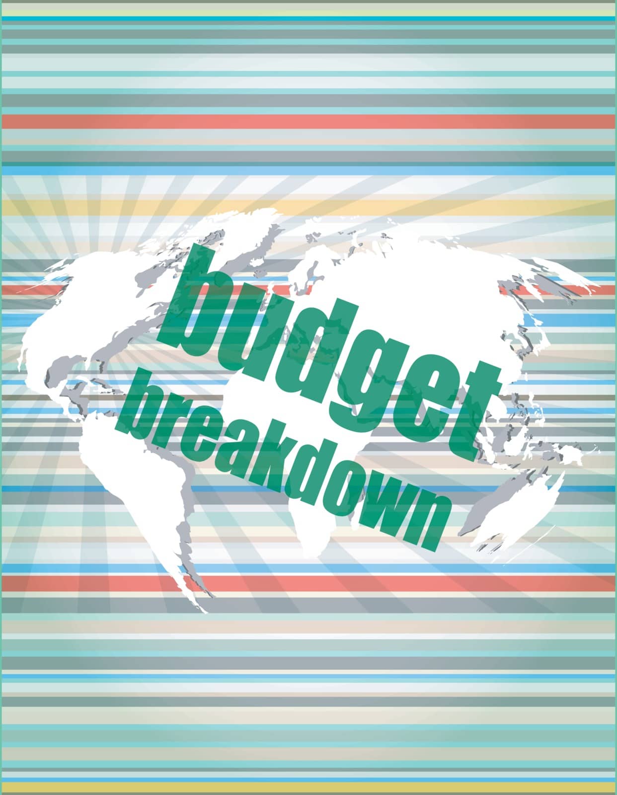 Business concept: words Budget breakdown on digital screen, 3d vector illustration