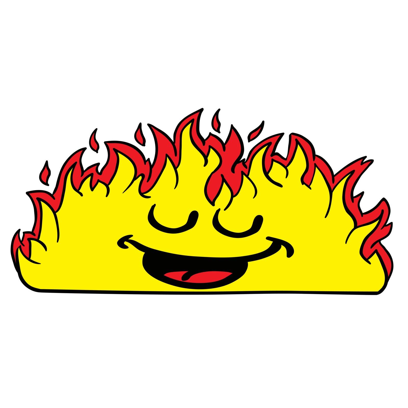 happy burning fire fire cartoon illustration