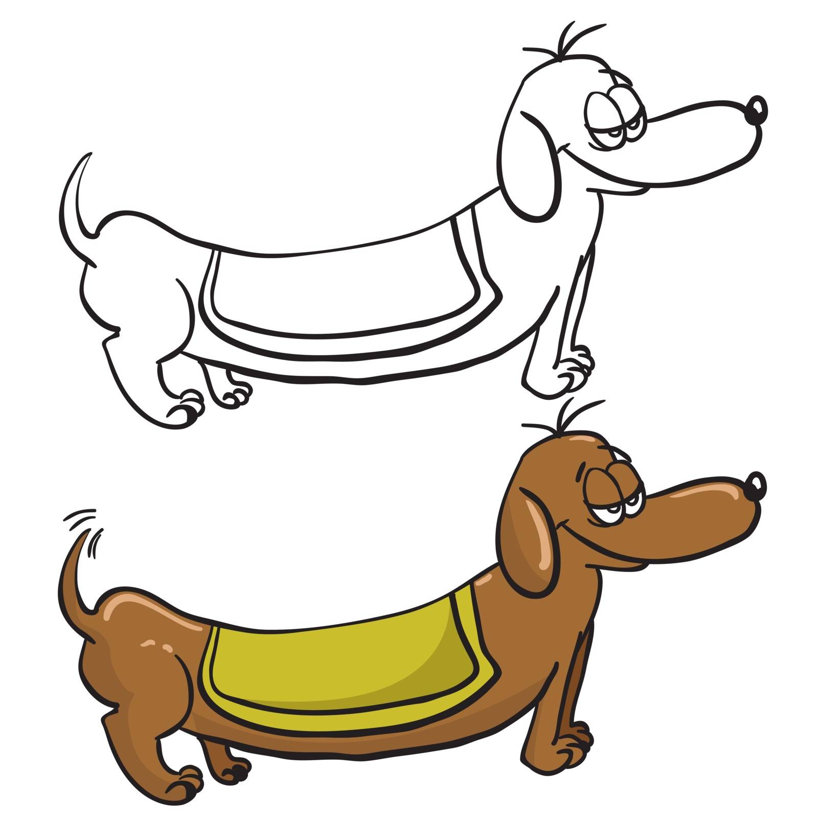 evil dachshund cartoon doodle