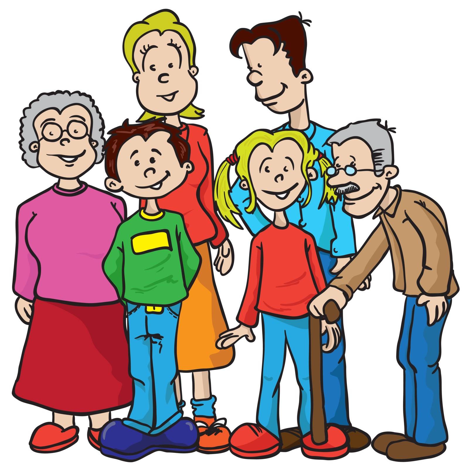 family cartoon illustration