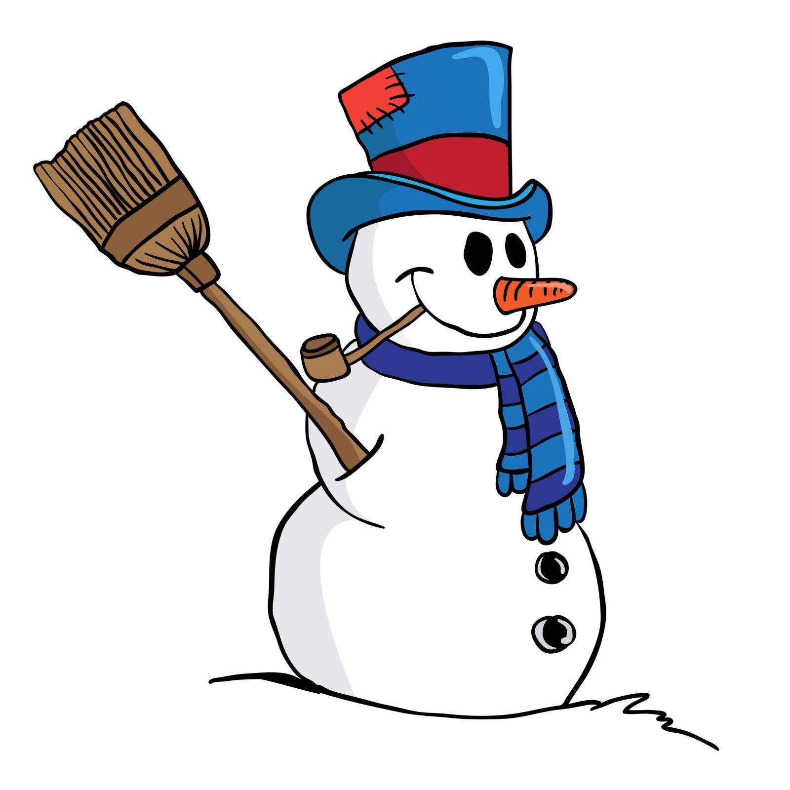 snowman cartoon illustration isolated on white