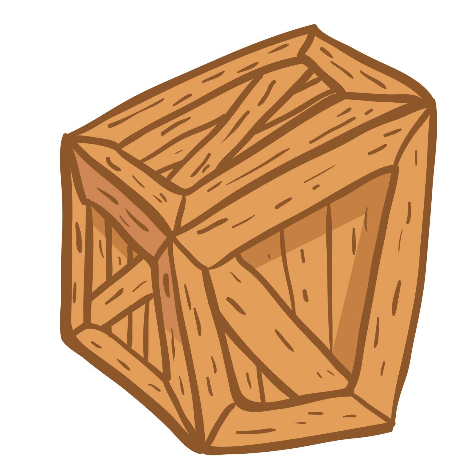wooden box cartoon doodle