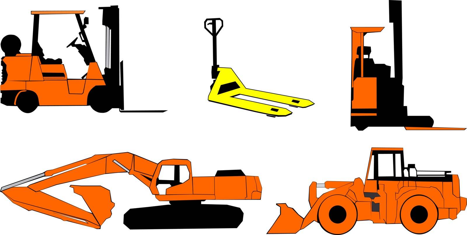 Construction machinery - Illustration, 
Construction and industrial machinery, vector