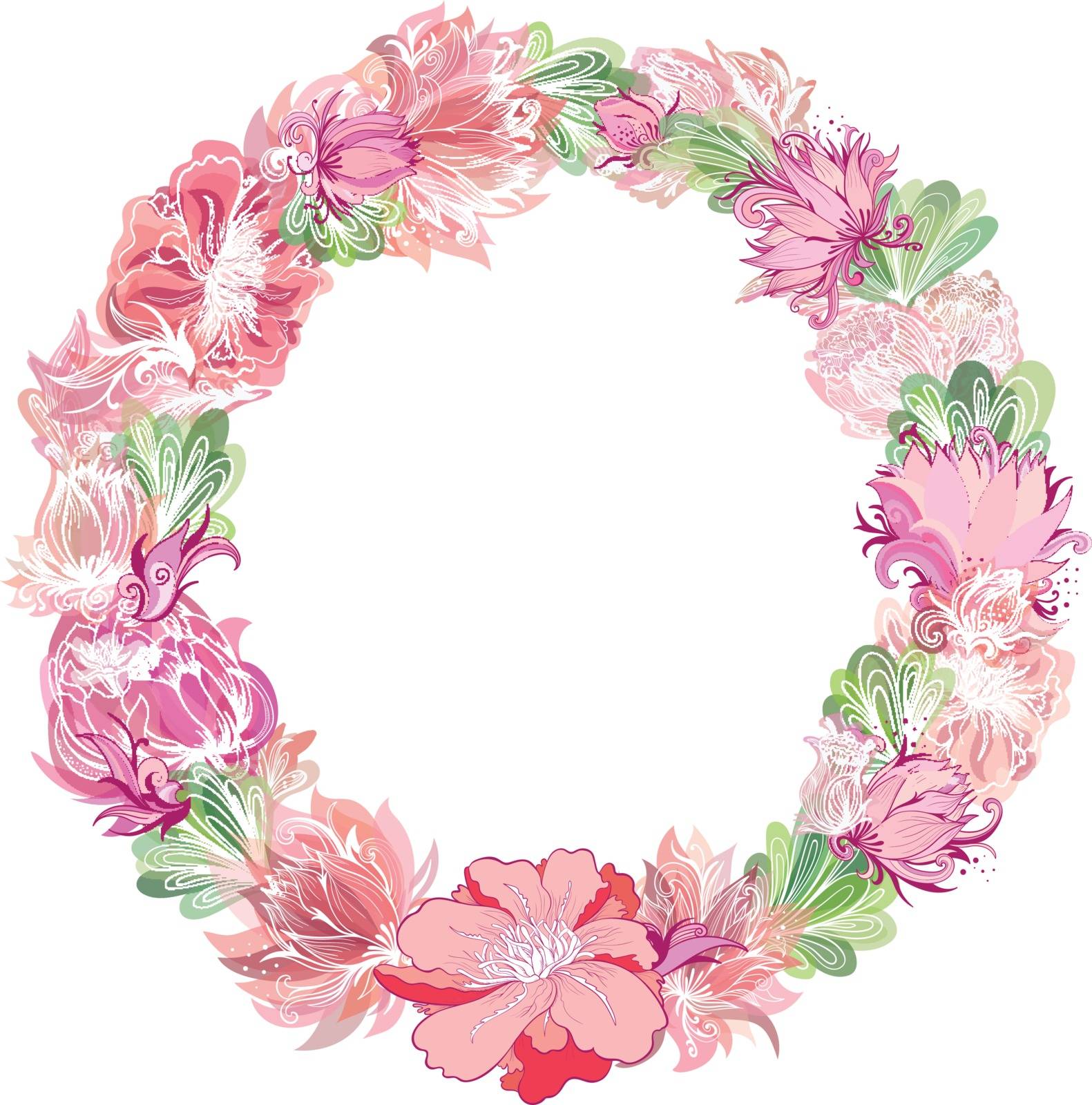 Gentle Vector Floral Wreath by kisika