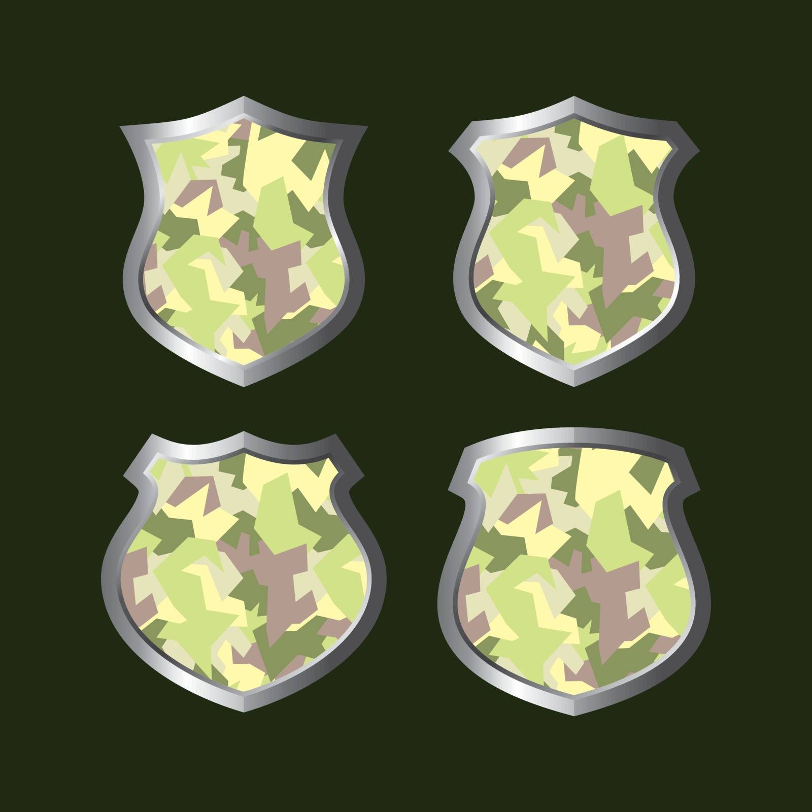 army camouflage shield theme vector art illustration