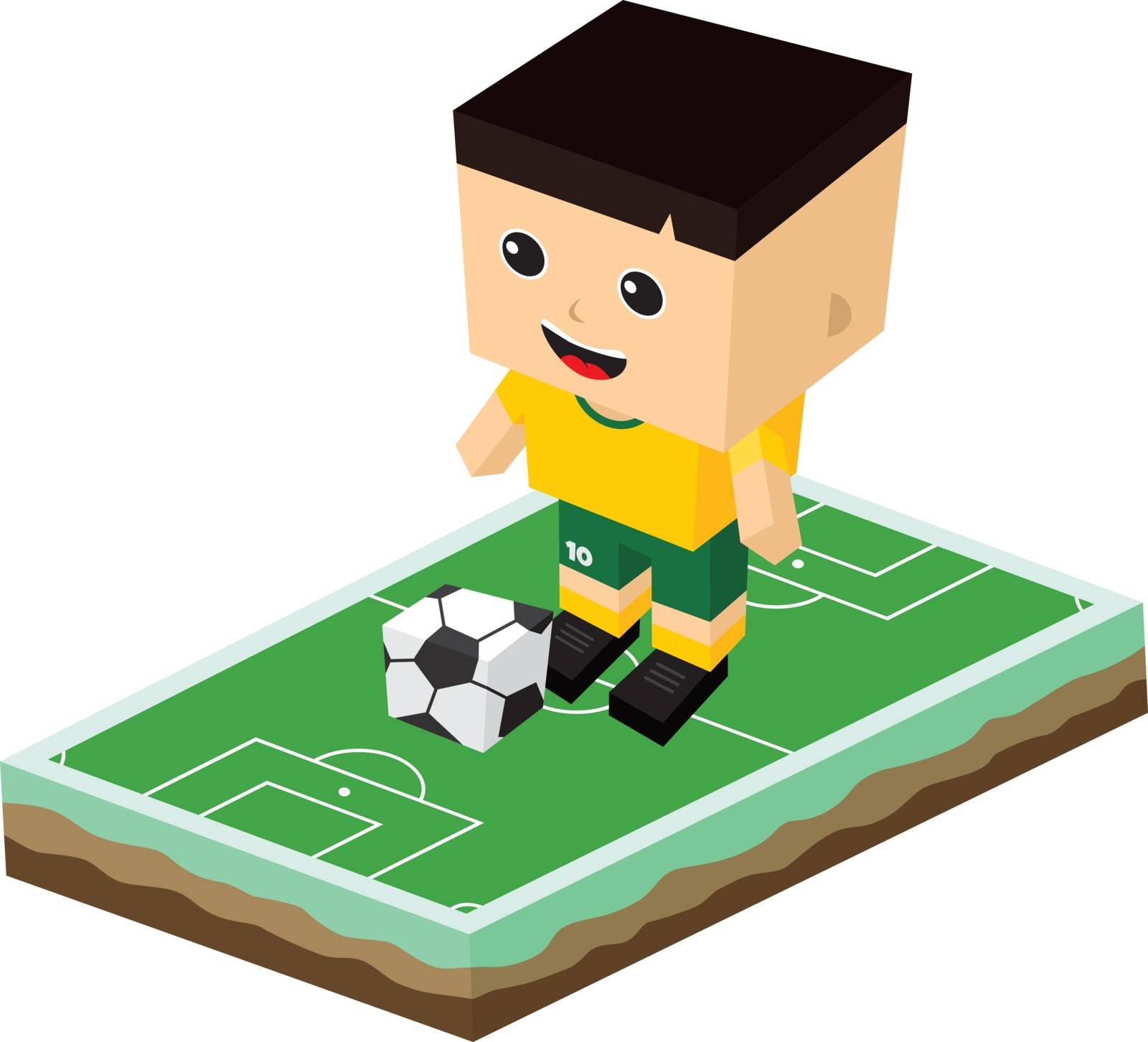 cartoon soccer player by vector1st