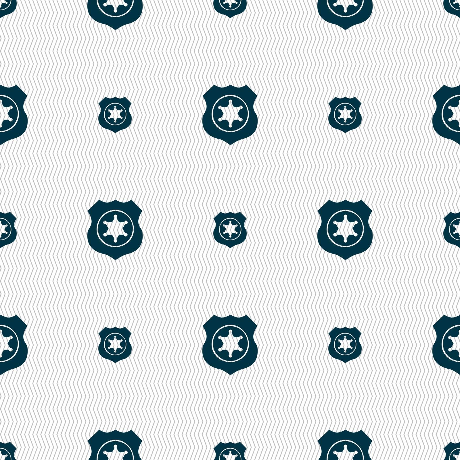 Sheriff, star icon sign. Seamless pattern with geometric texture. Vector by serhii_lohvyniuk