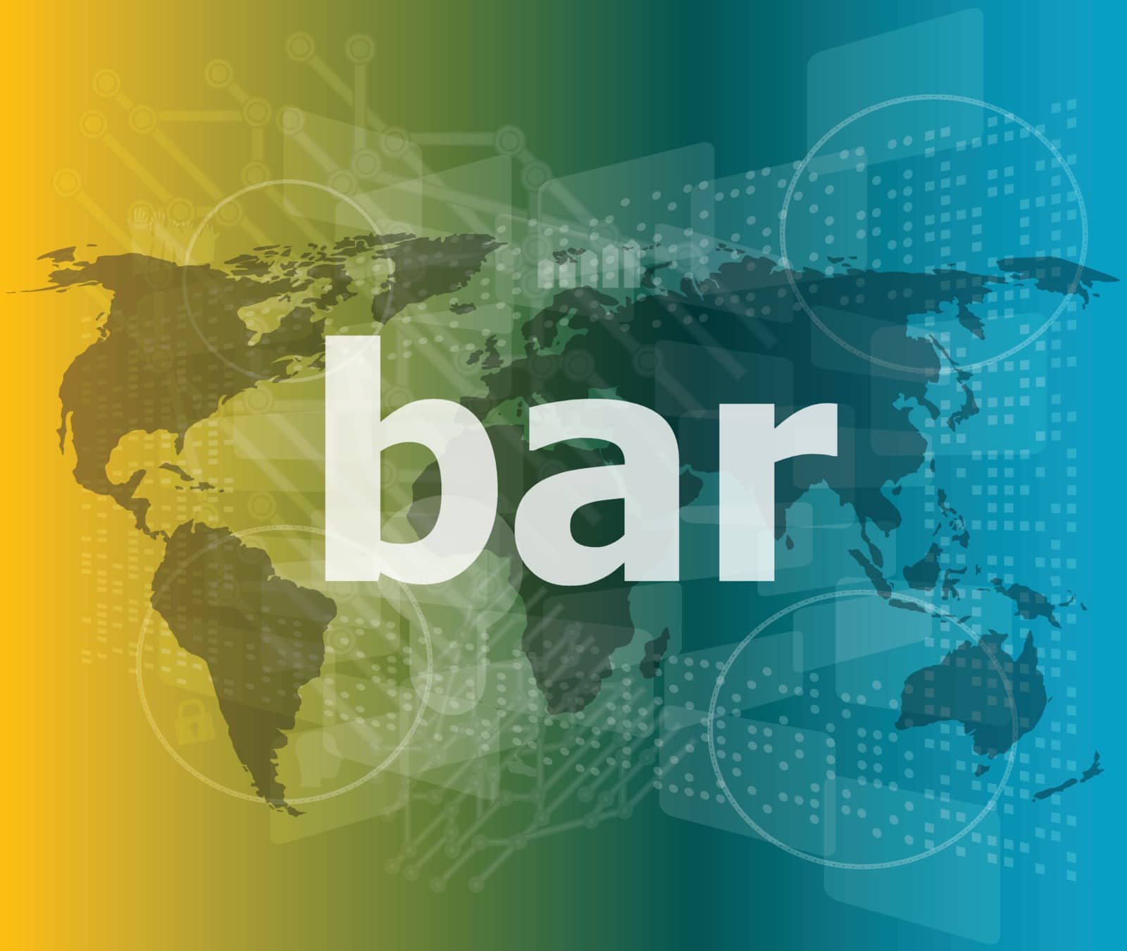 bar, hi-tech background, digital business touch screen vector illustration