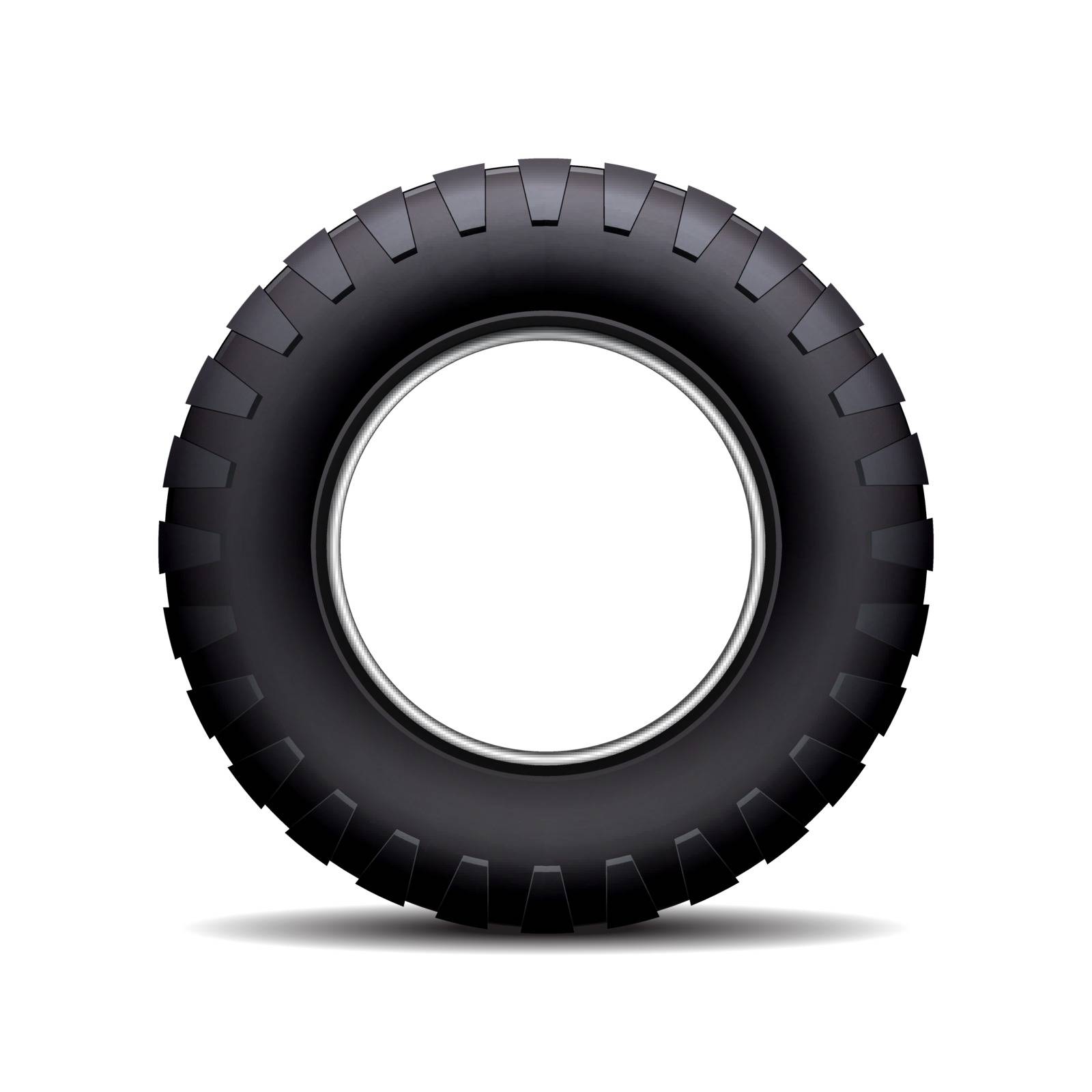 Car tire isolated on white background. Vector illustration